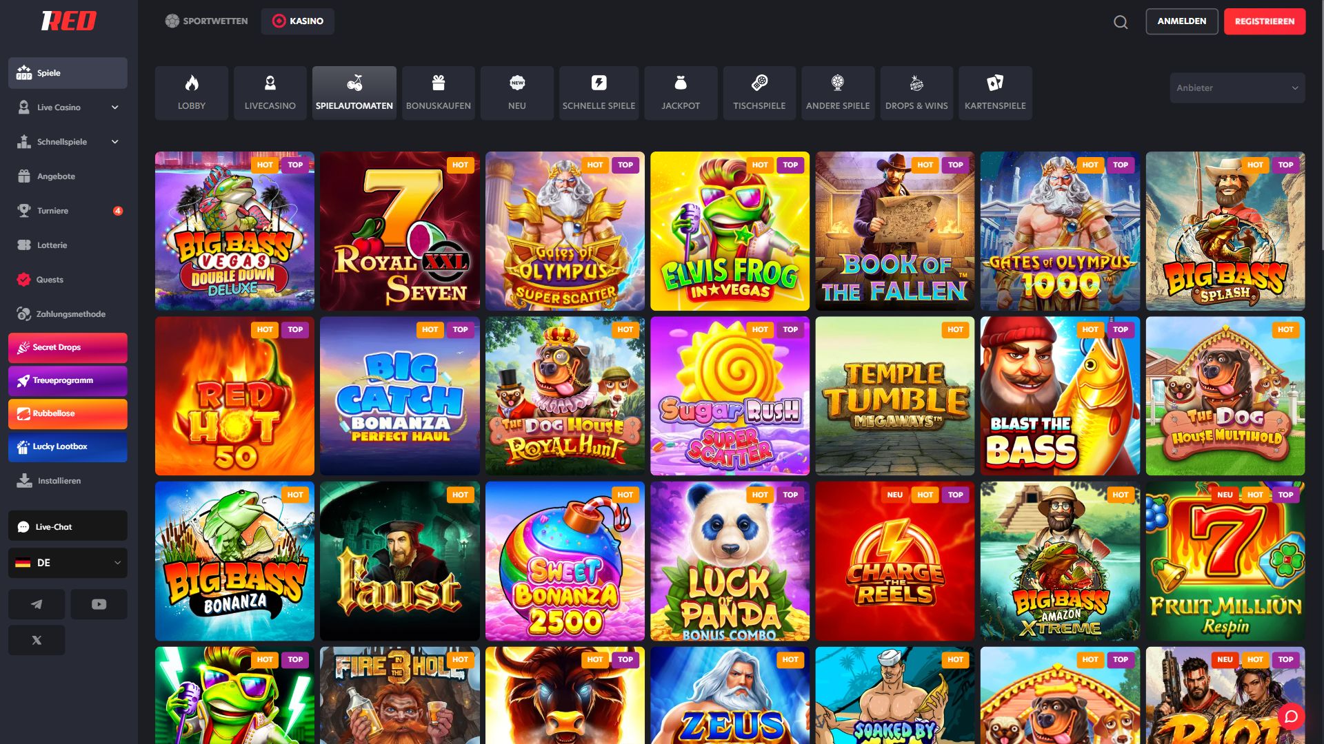 1Red — Lobby (Desktop)