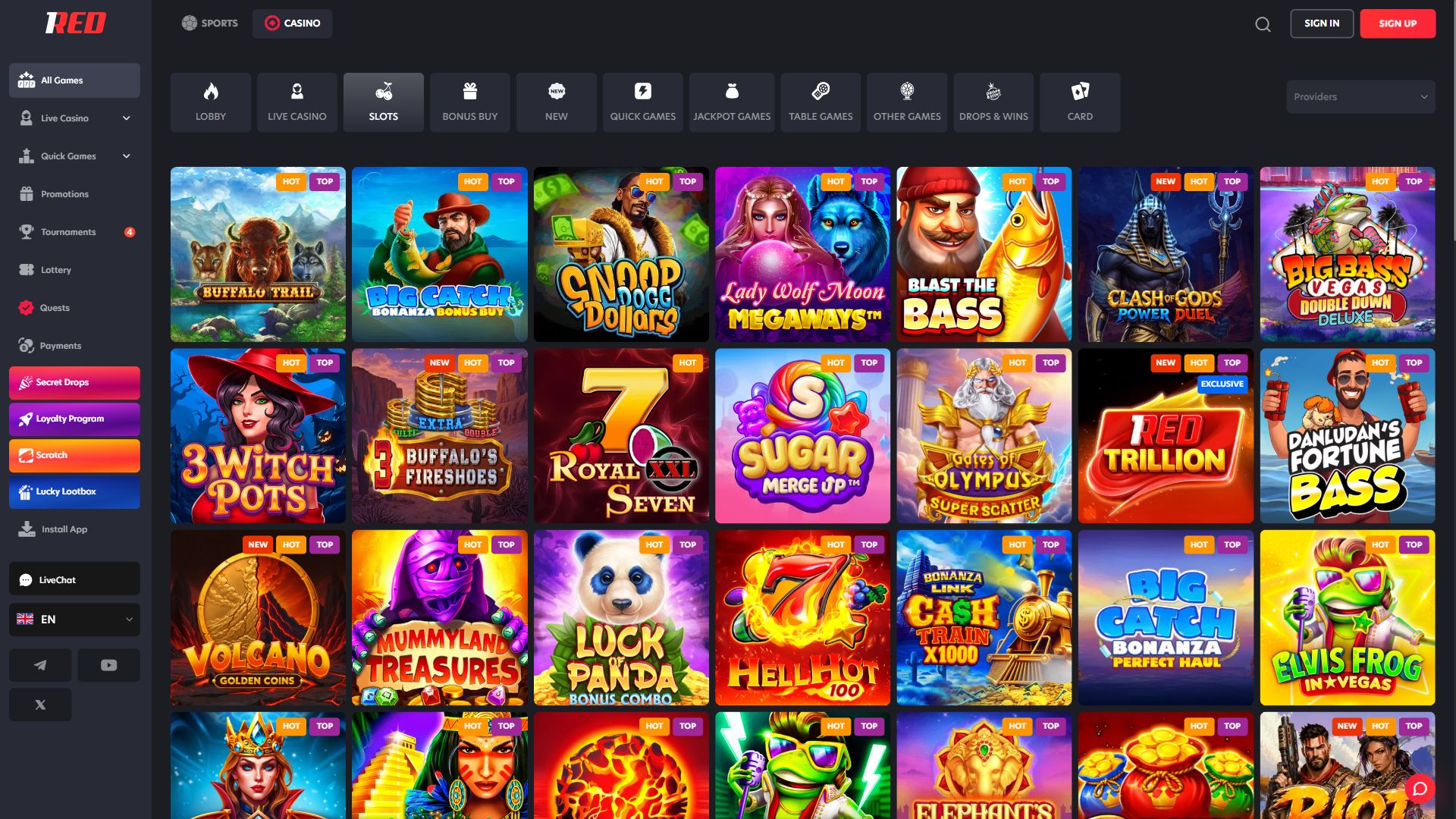 1Red — Lobby (Desktop)
