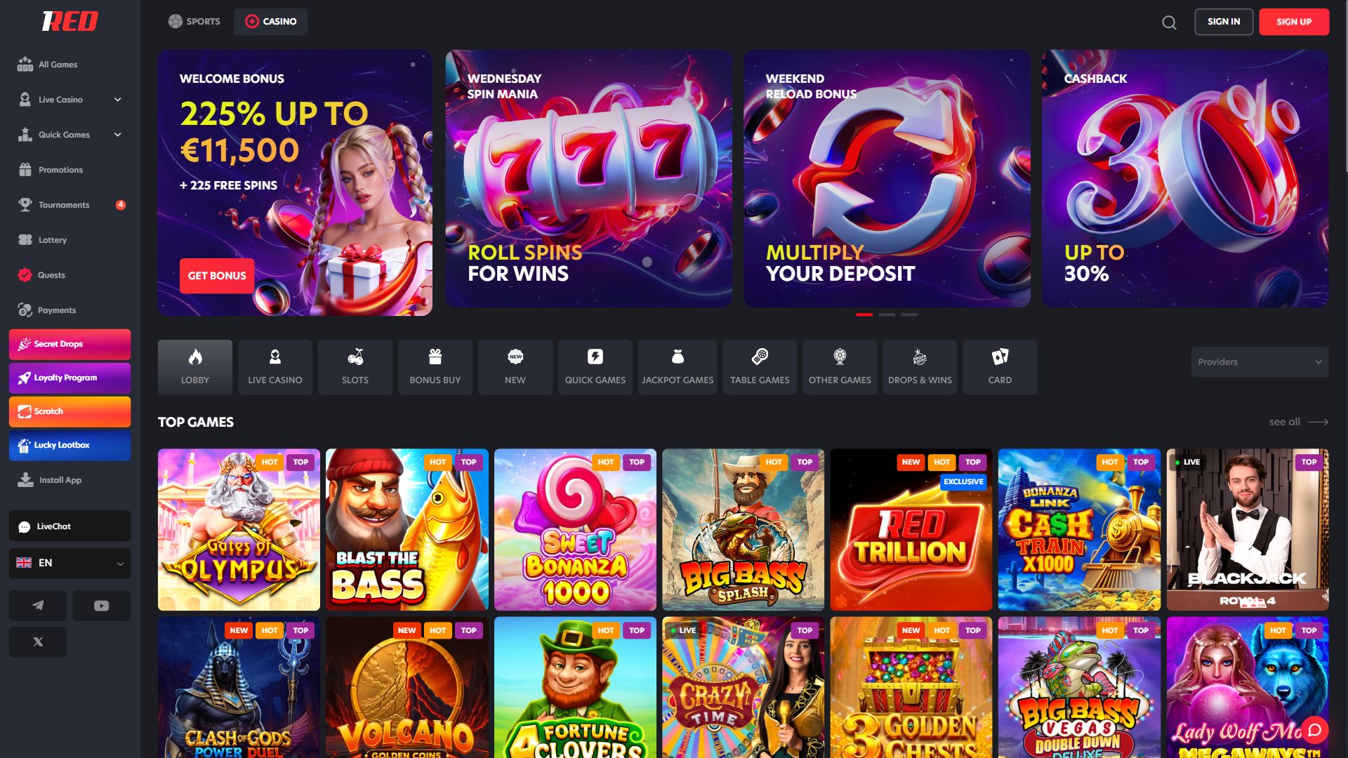 1Red — Homepage (Desktop)