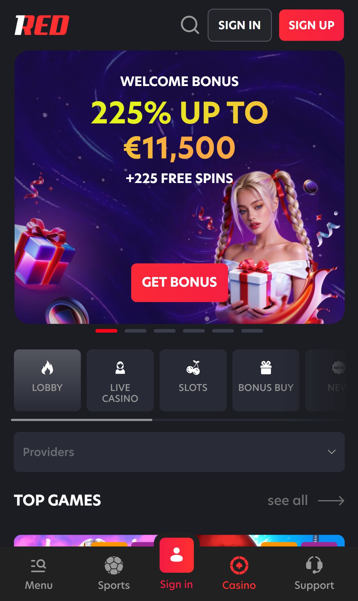 1Red — Homepage (Mobile)