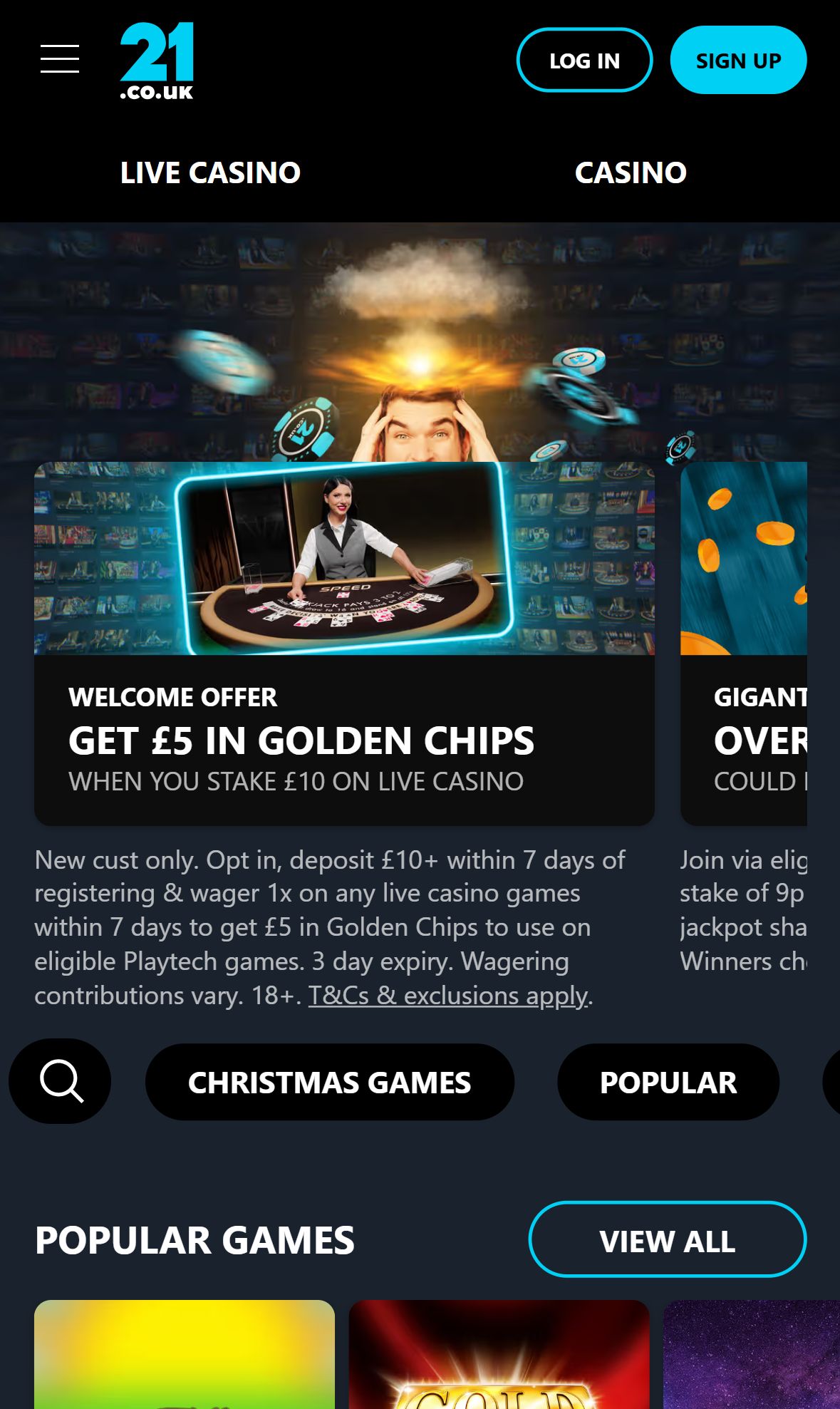 21.co.uk — Homepage (Mobile)