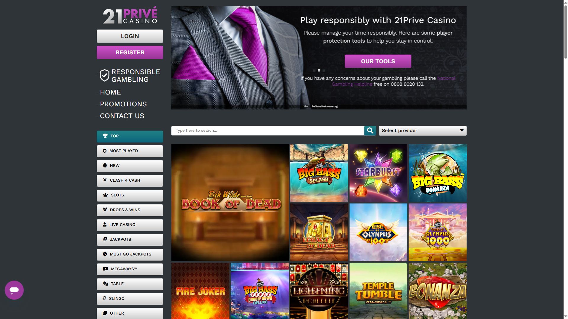 21Prive — Homepage (Desktop)