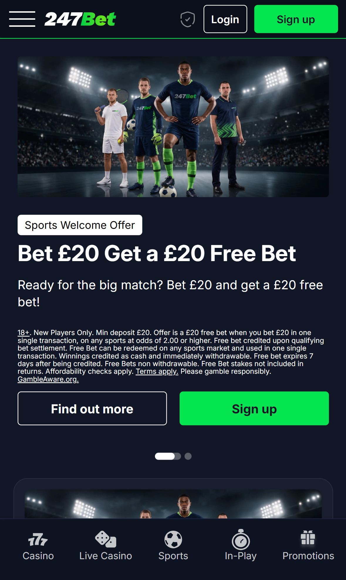 247Bet — Homepage (Mobile)