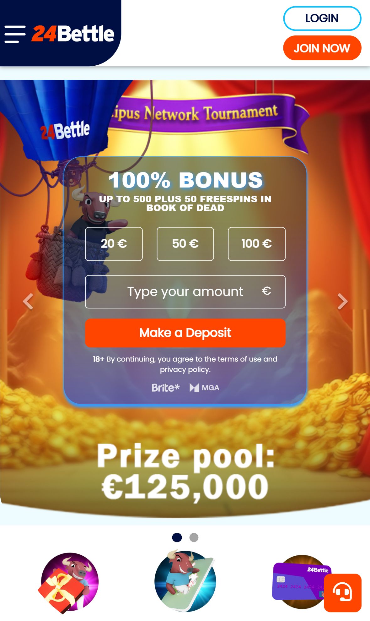24Bettle — Homepage (Mobile)