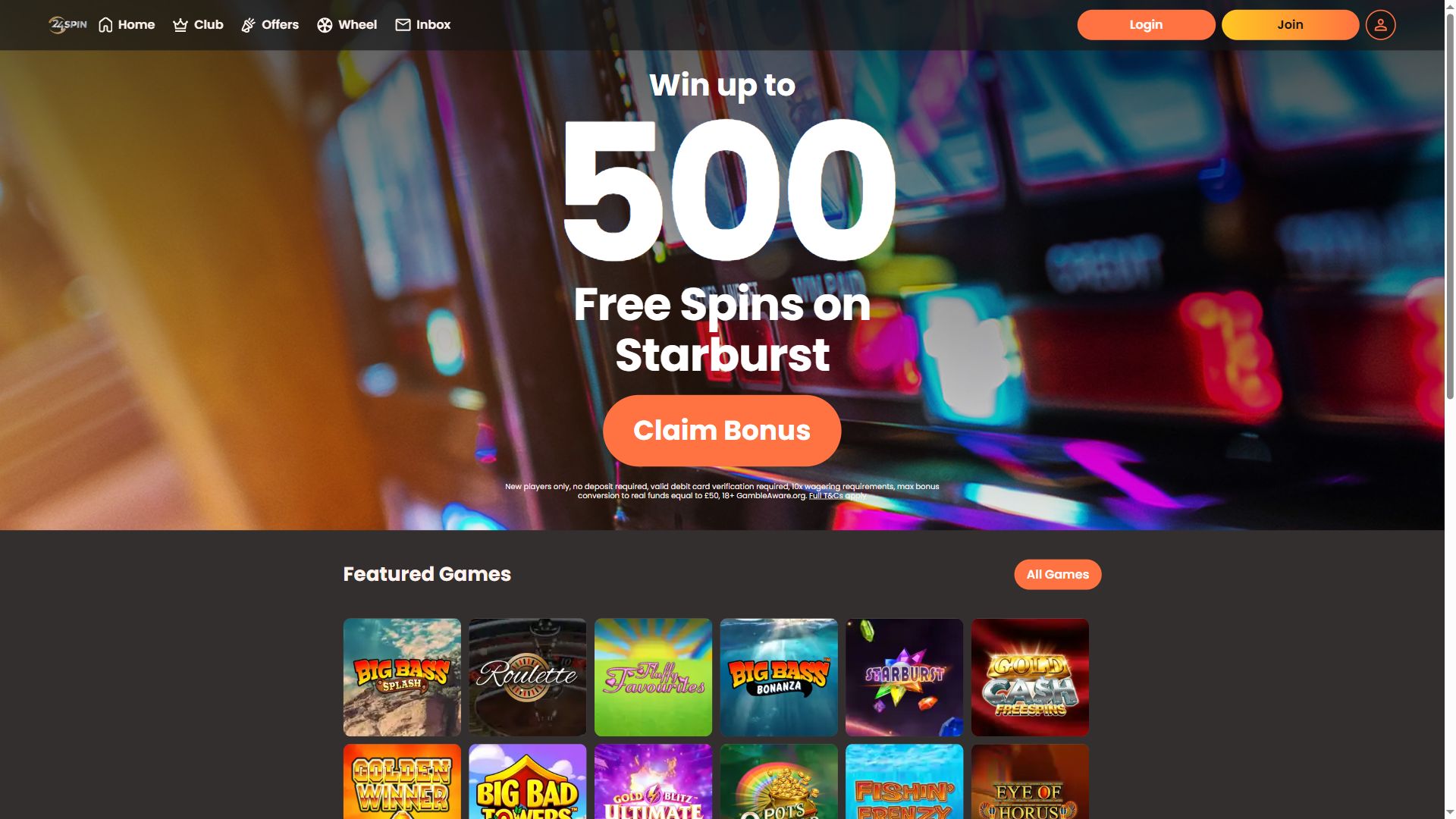 24Spin — Homepage (Desktop)