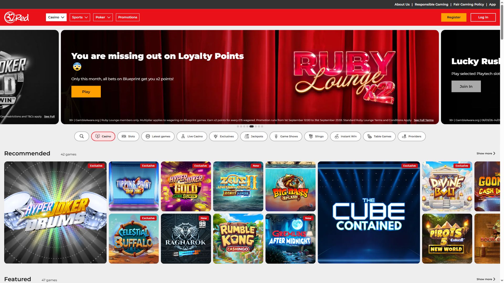 32Red — Homepage (Desktop)