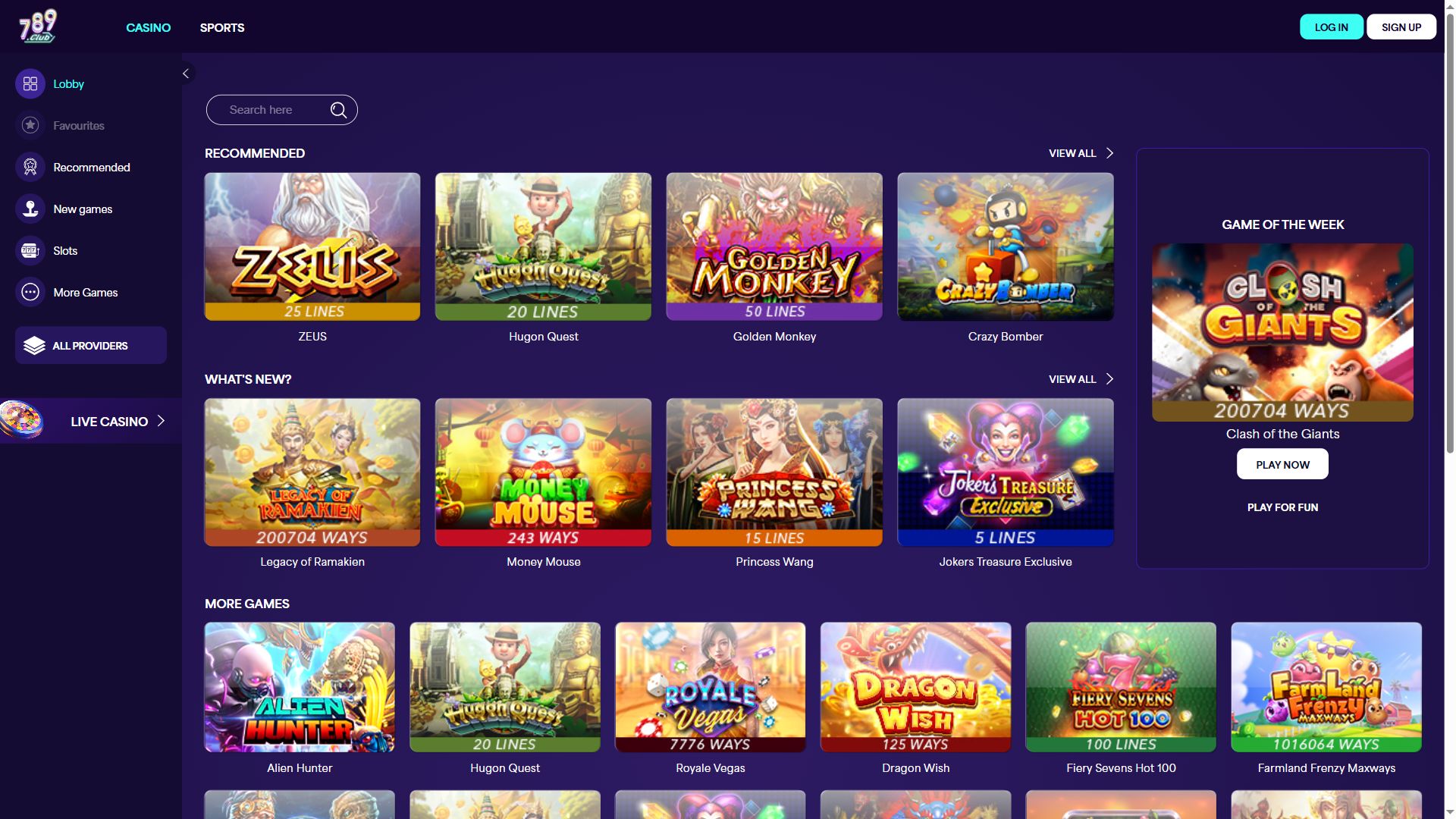 789Club — Homepage (Desktop)
