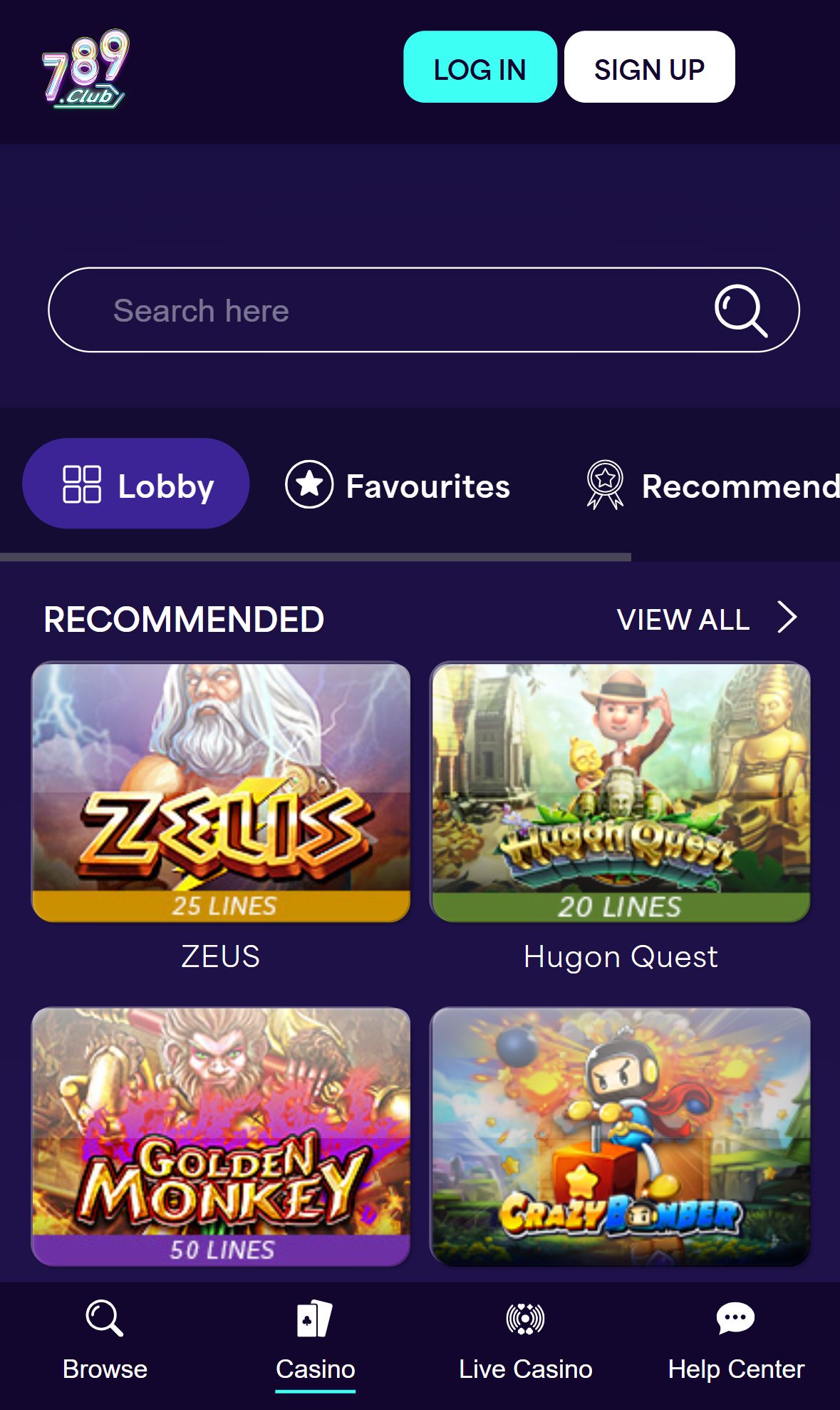 789Club — Lobby (Mobile)