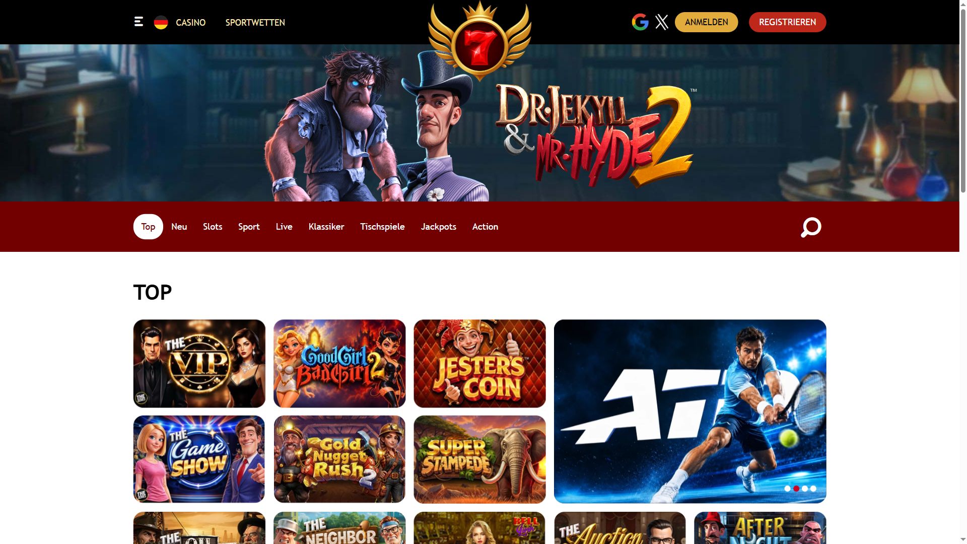 7Red — Lobby (Desktop)
