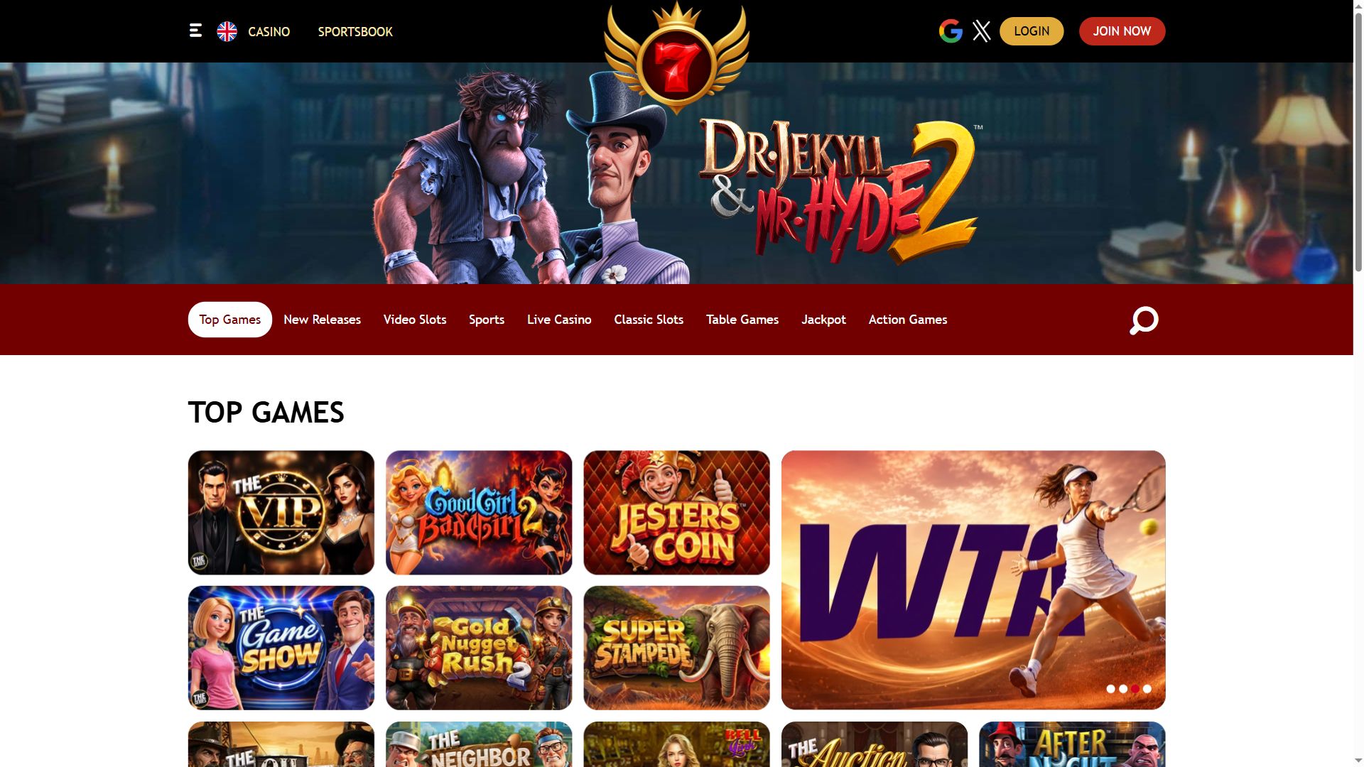 7Red — Lobby (Desktop)