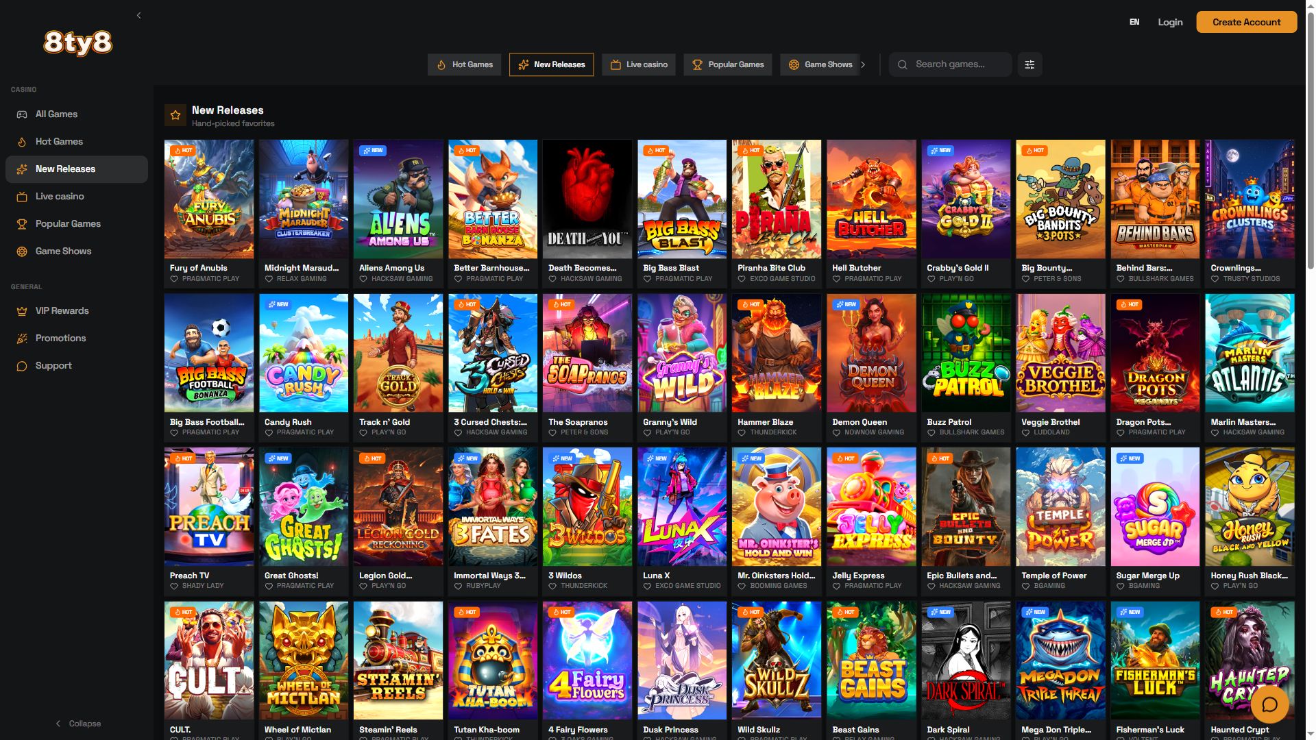 8Ty8 — Lobby (Desktop)