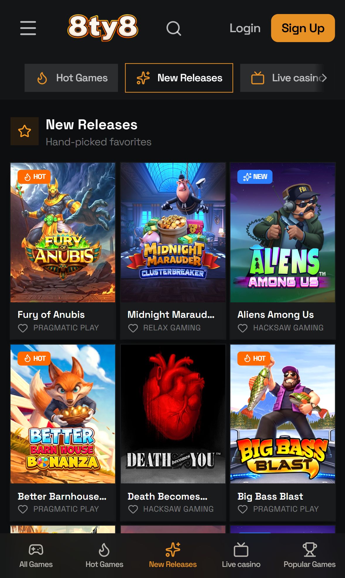 8Ty8 — Lobby (Mobile)