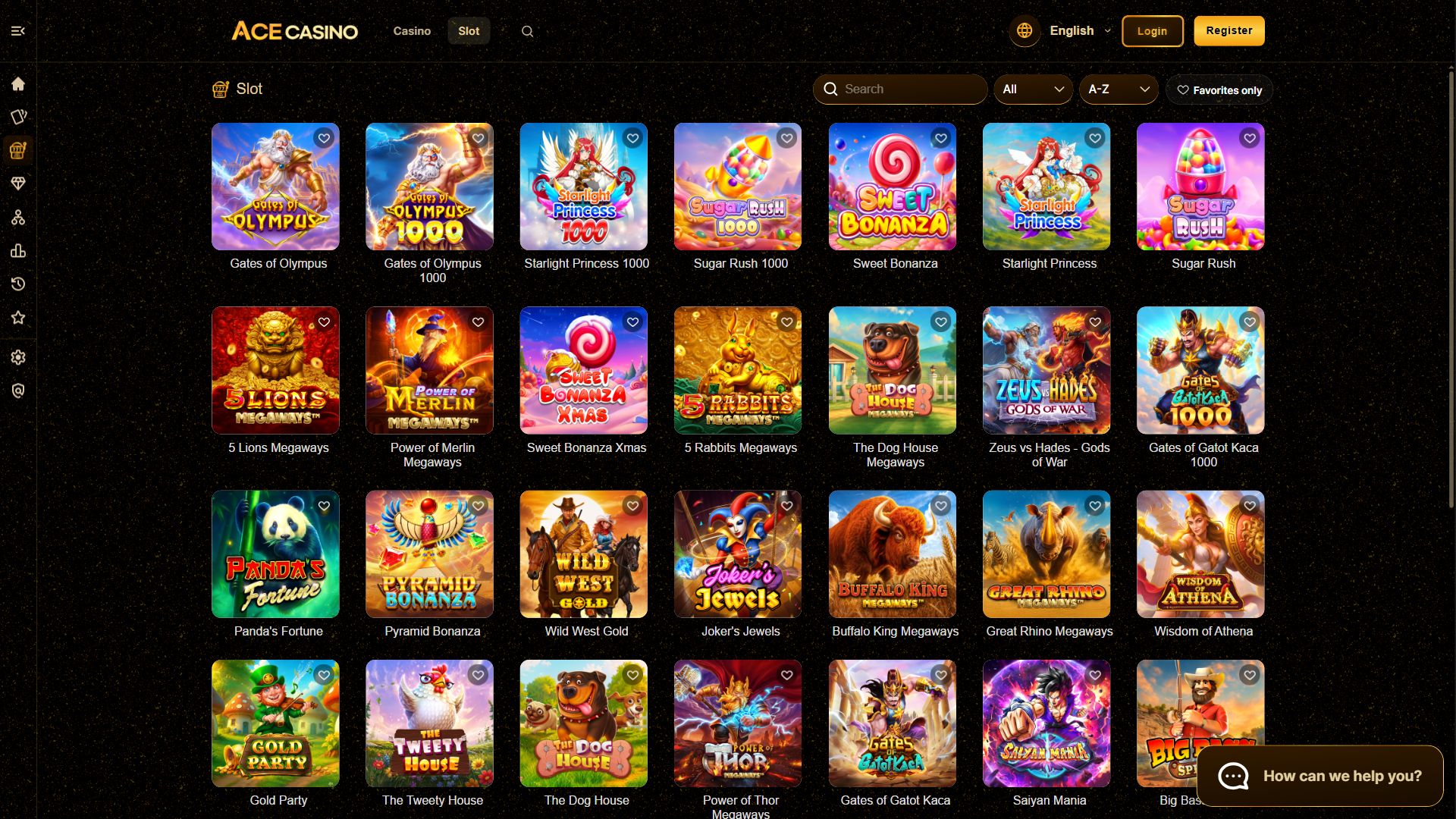 Acecasino — Lobby (Desktop)
