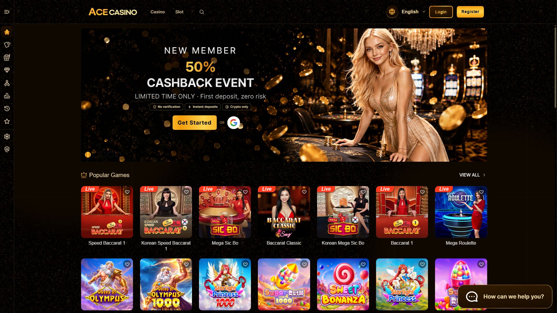 Acecasino — Homepage (Desktop)