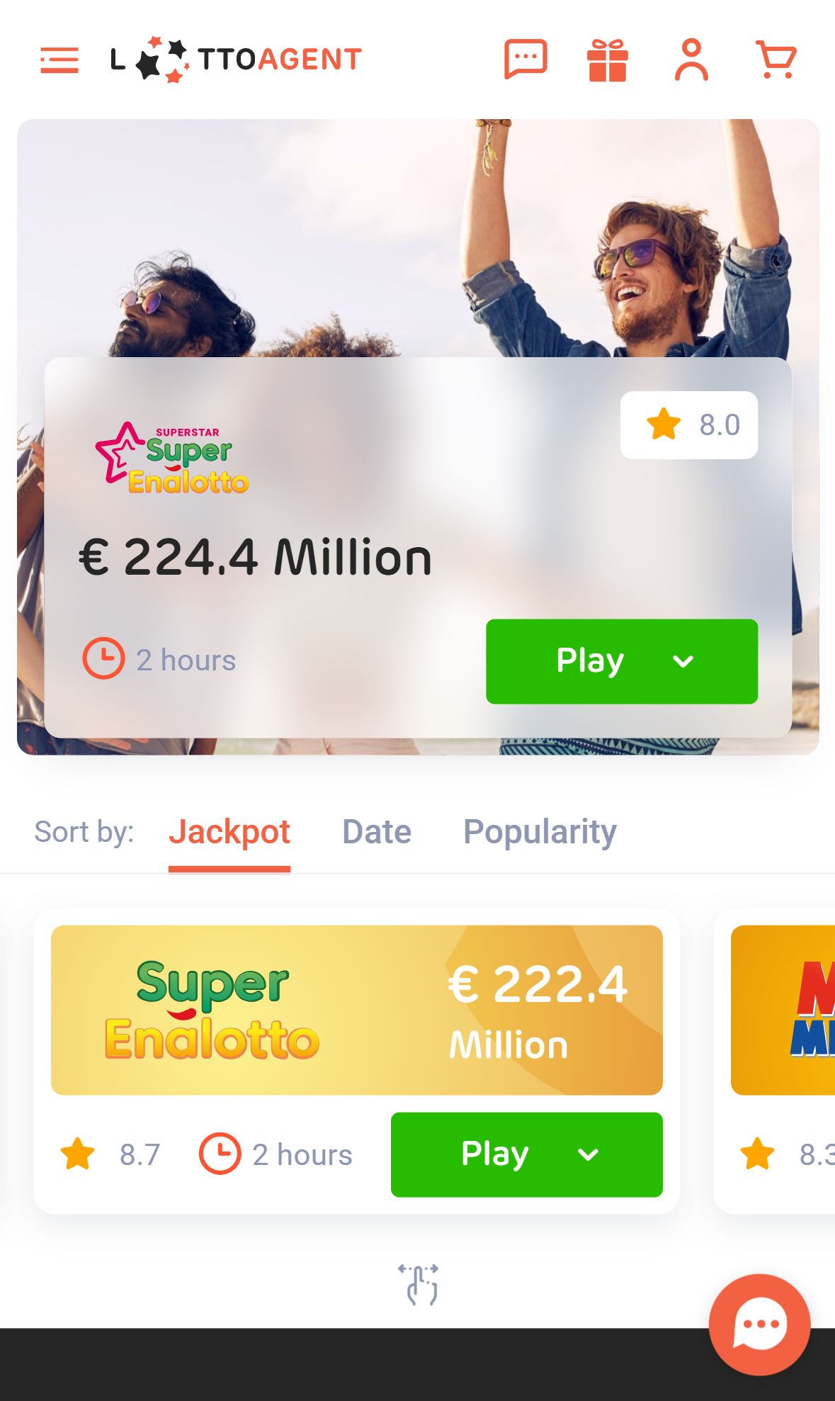 Lotto Agent — Homepage (Mobile)