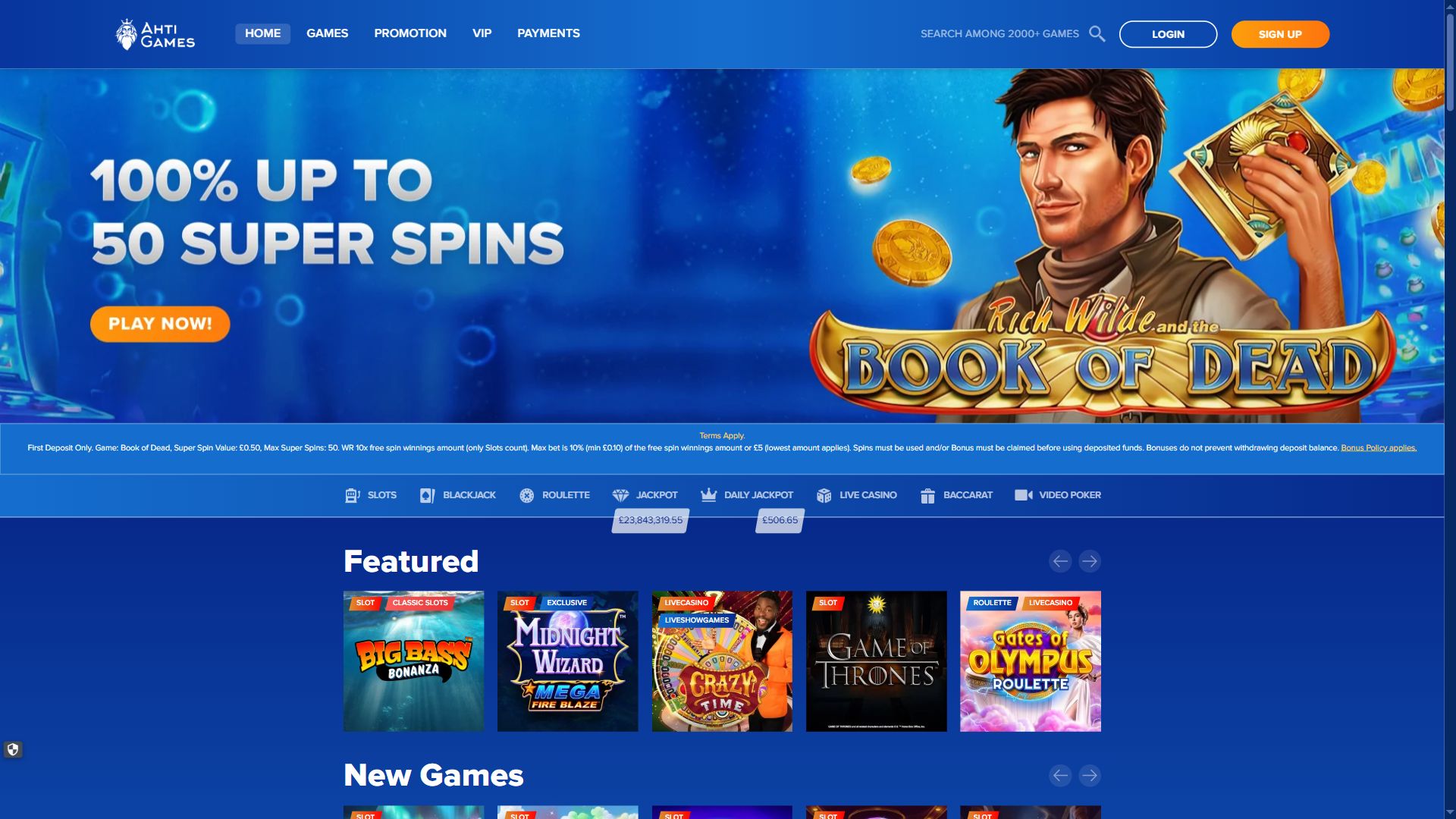 Ahti Games — Homepage (Desktop)