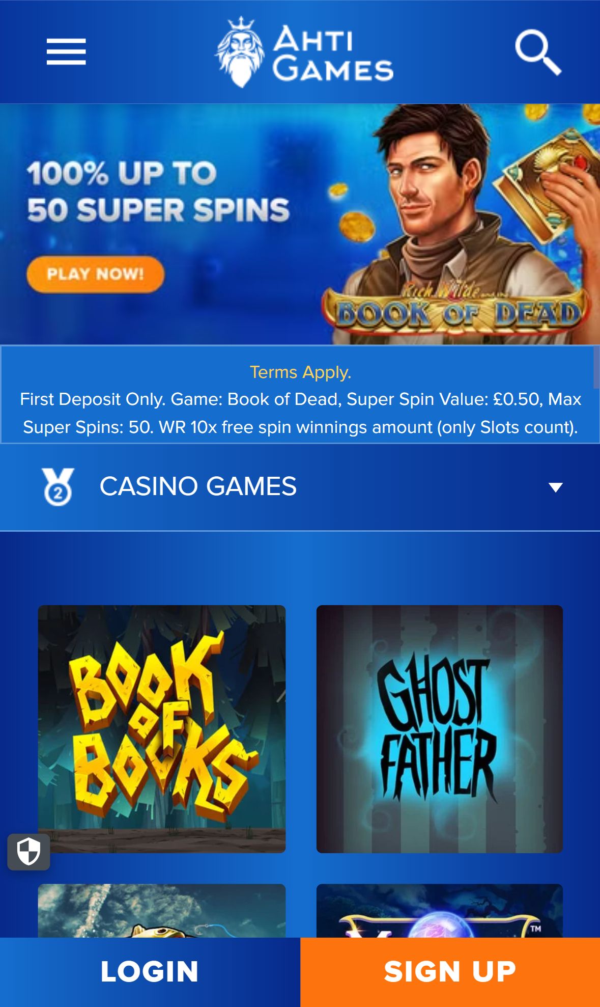 Ahti Games — Lobby (Mobile)