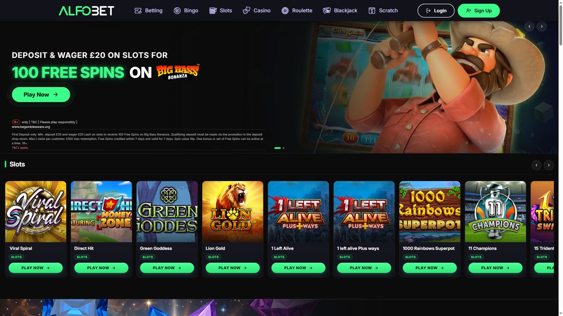 Alfobet — Homepage (Desktop)