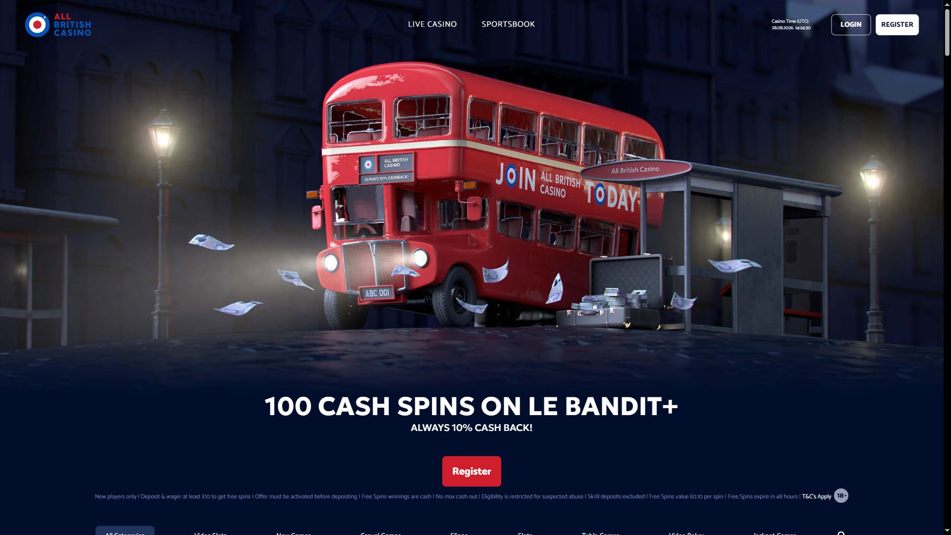 All British Casino — Homepage (Desktop)