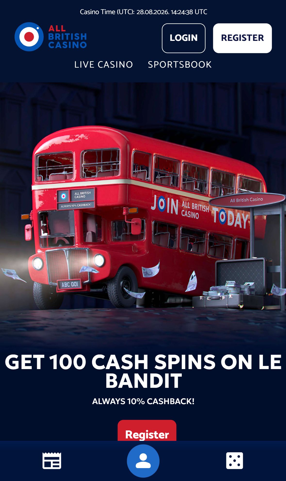 All British Casino — Homepage (Mobile)