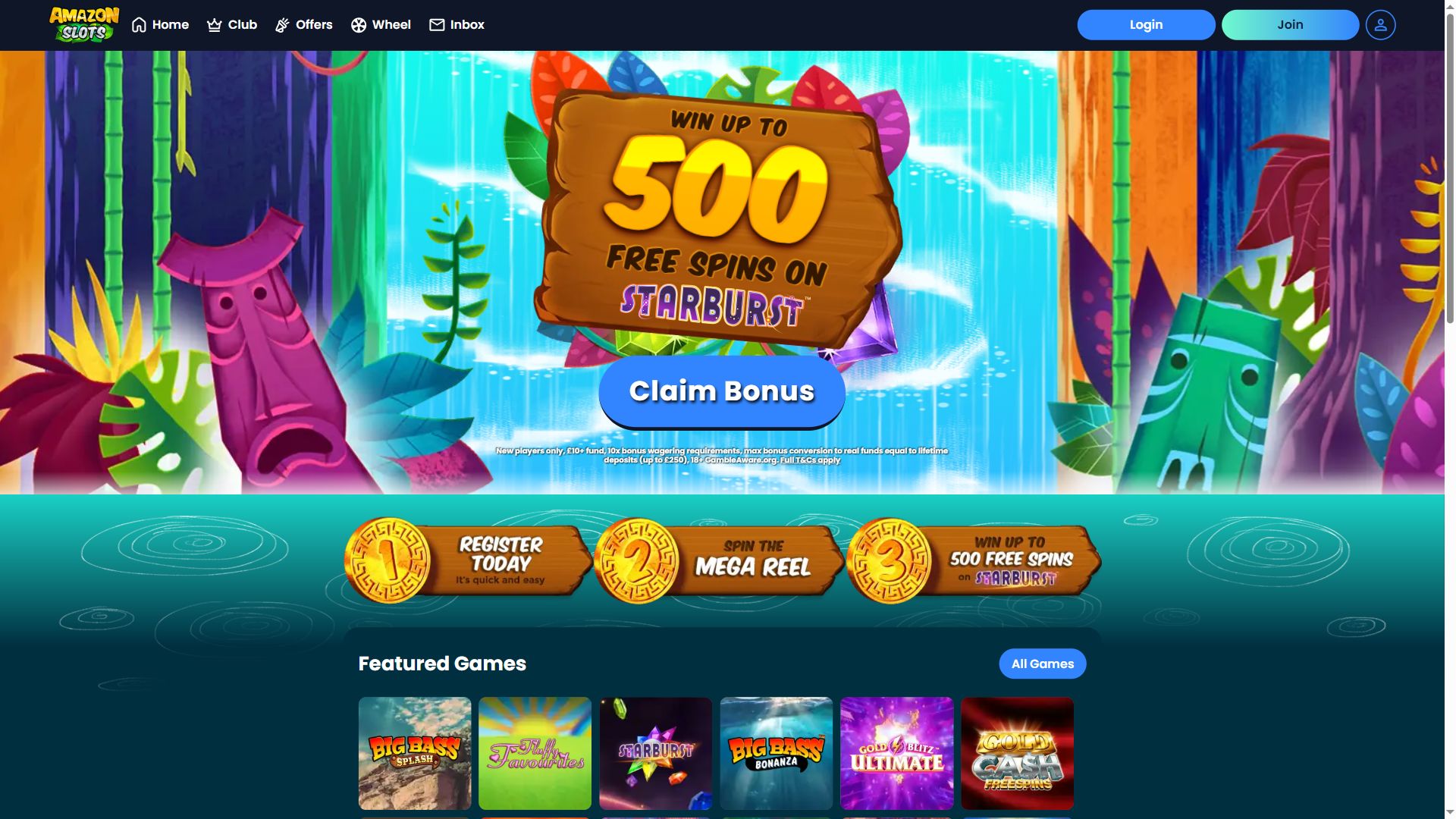 Amazon Slots — Homepage (Desktop)