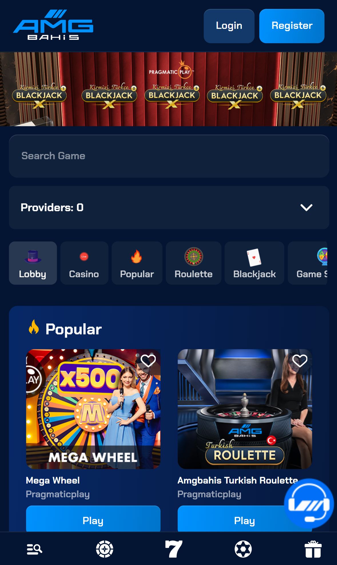 AMG Bahis — Lobby (Mobile)