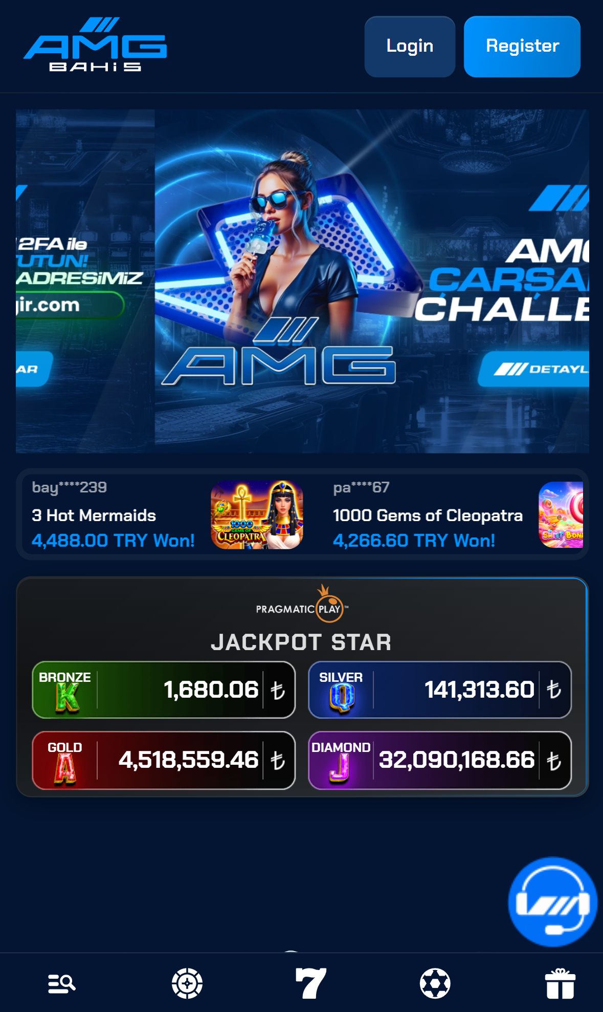AMG Bahis — Homepage (Mobile)