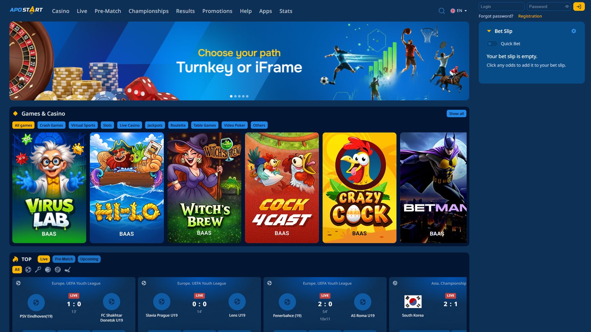 Apostart — Homepage (Desktop)