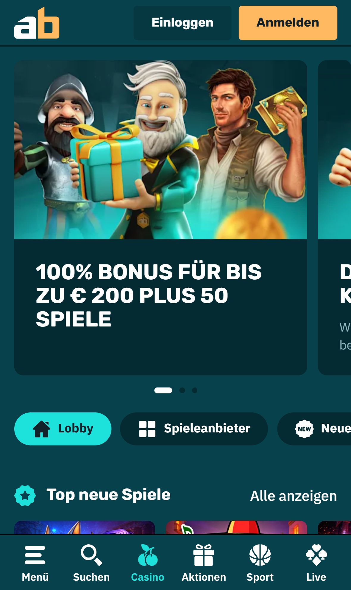 Arcanebet — Lobby (Mobil)