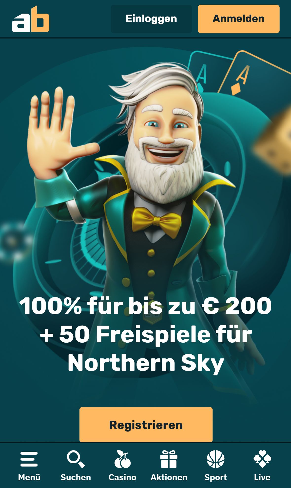 Arcanebet — Startseite (Mobil)