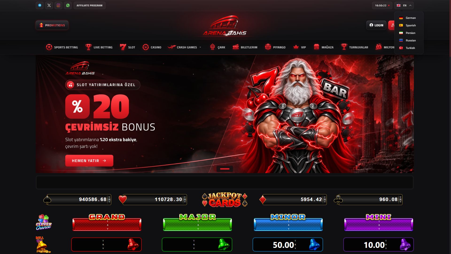 Arenabahis — Homepage (Desktop)