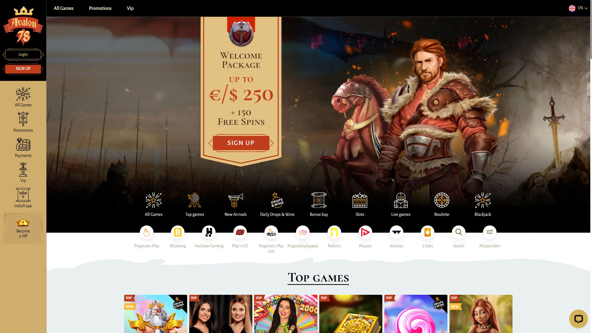 Avalon78 — Homepage (Desktop)