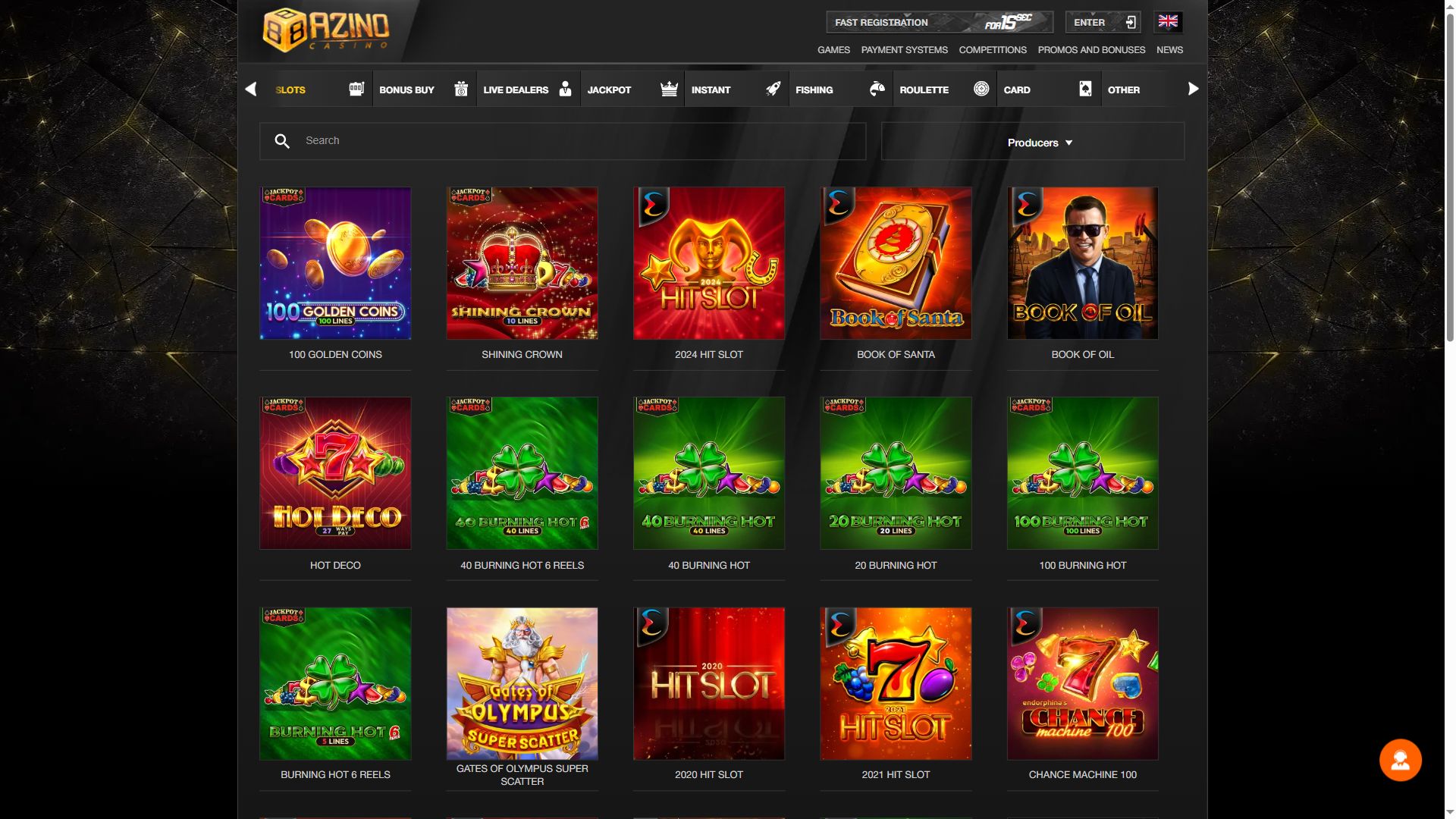 Azino888 — Lobby (Desktop)