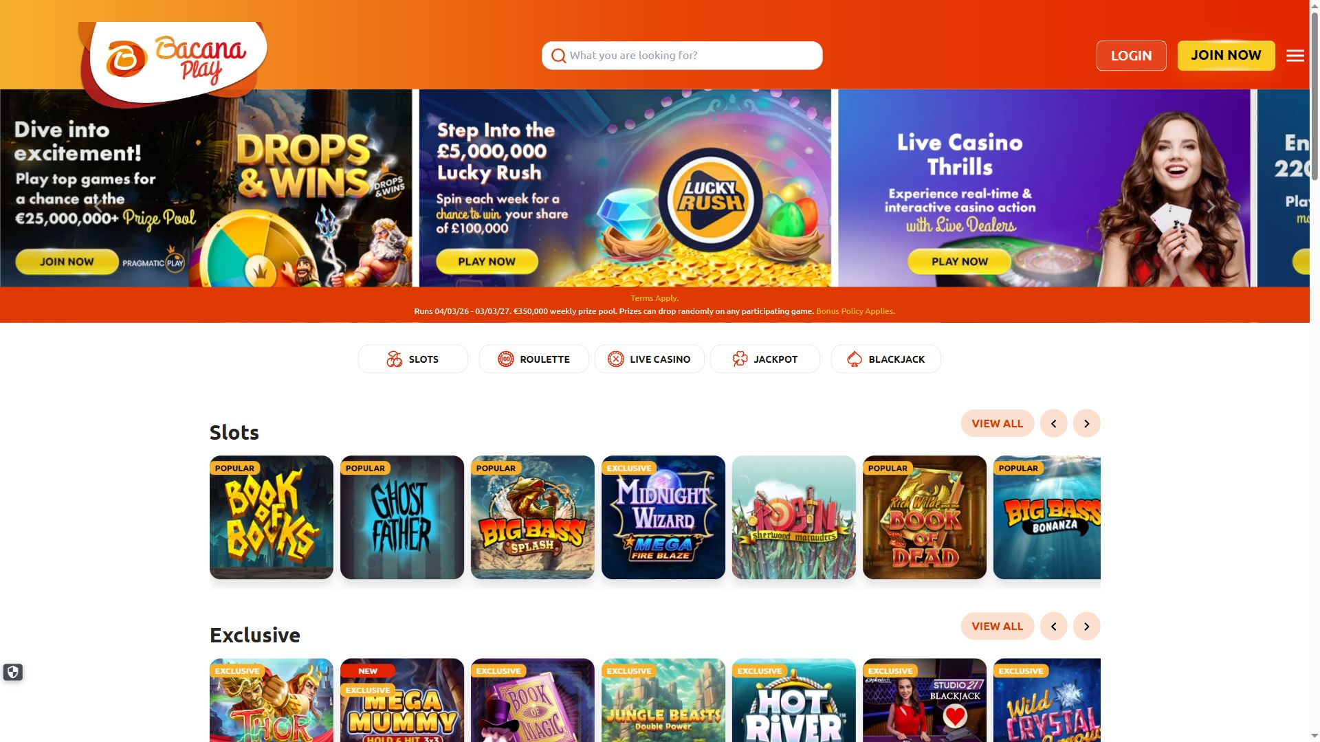 Bacanaplay — Homepage (Desktop)