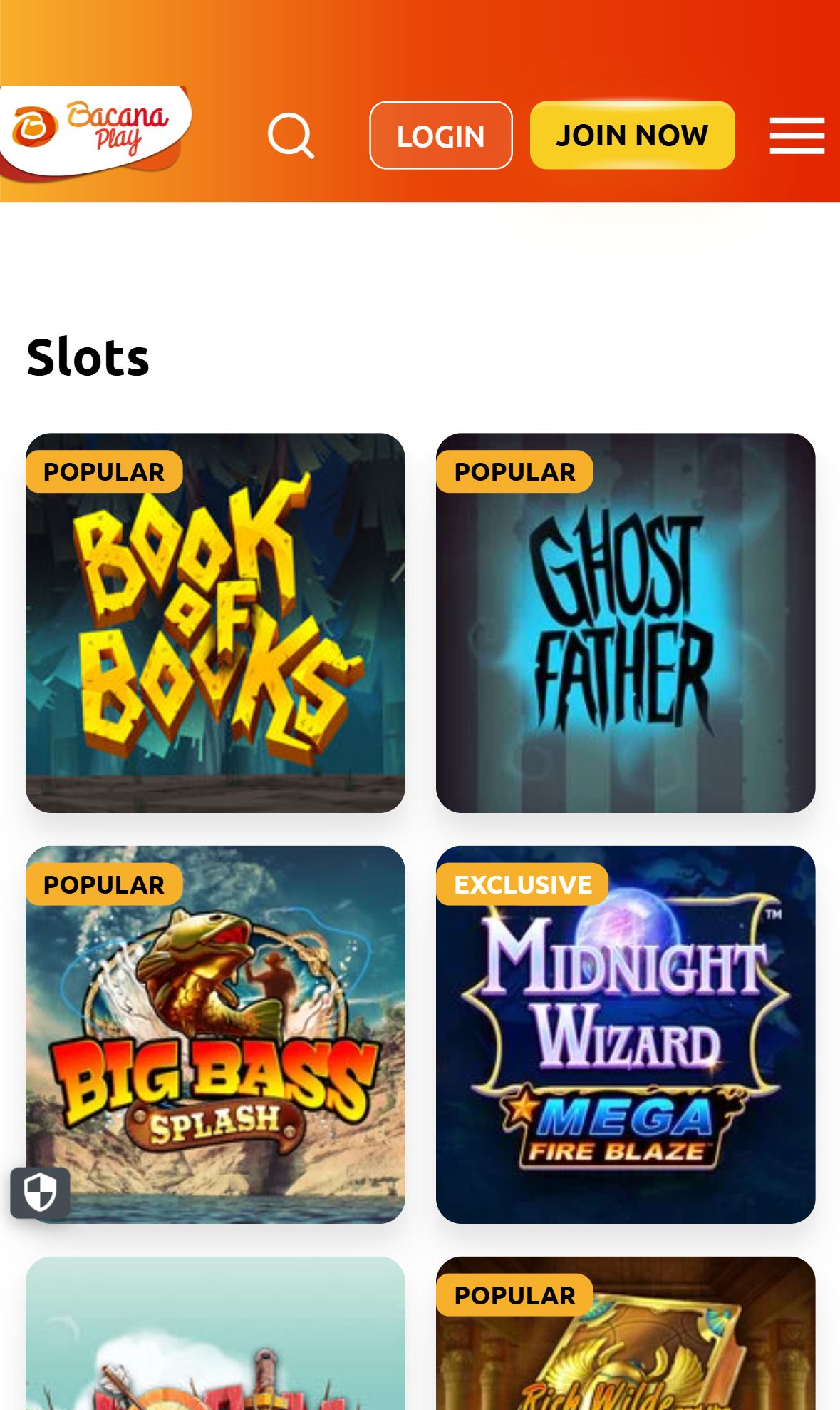 Bacanaplay — Lobby (Mobile)