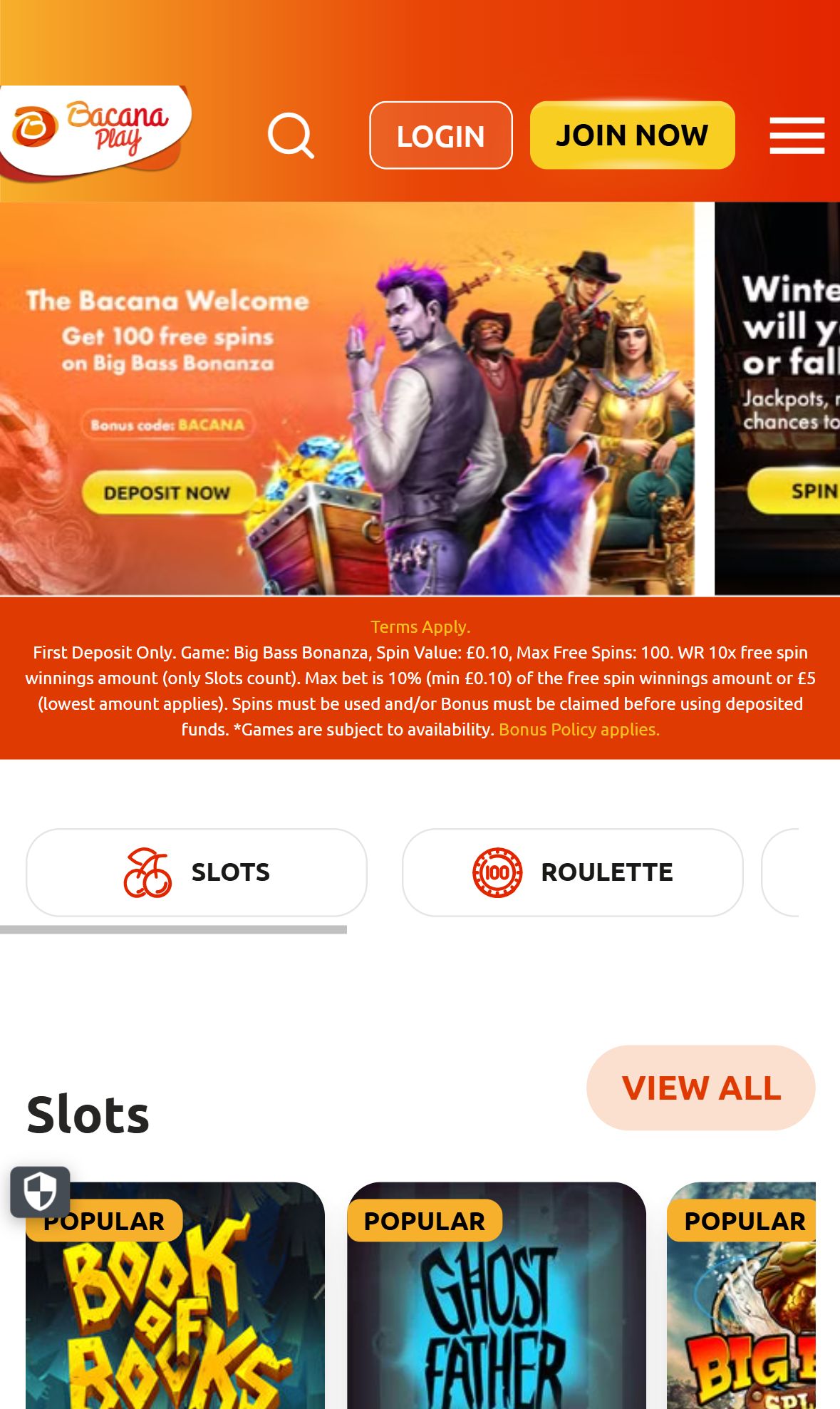 Bacanaplay — Homepage (Mobile)