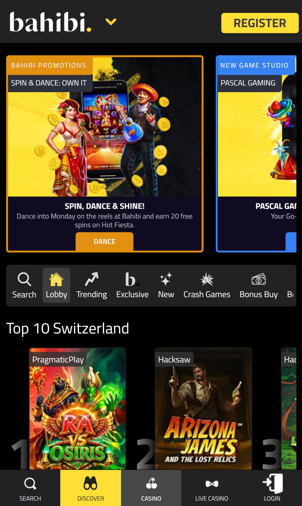 Bahibi — Lobby (Mobile)