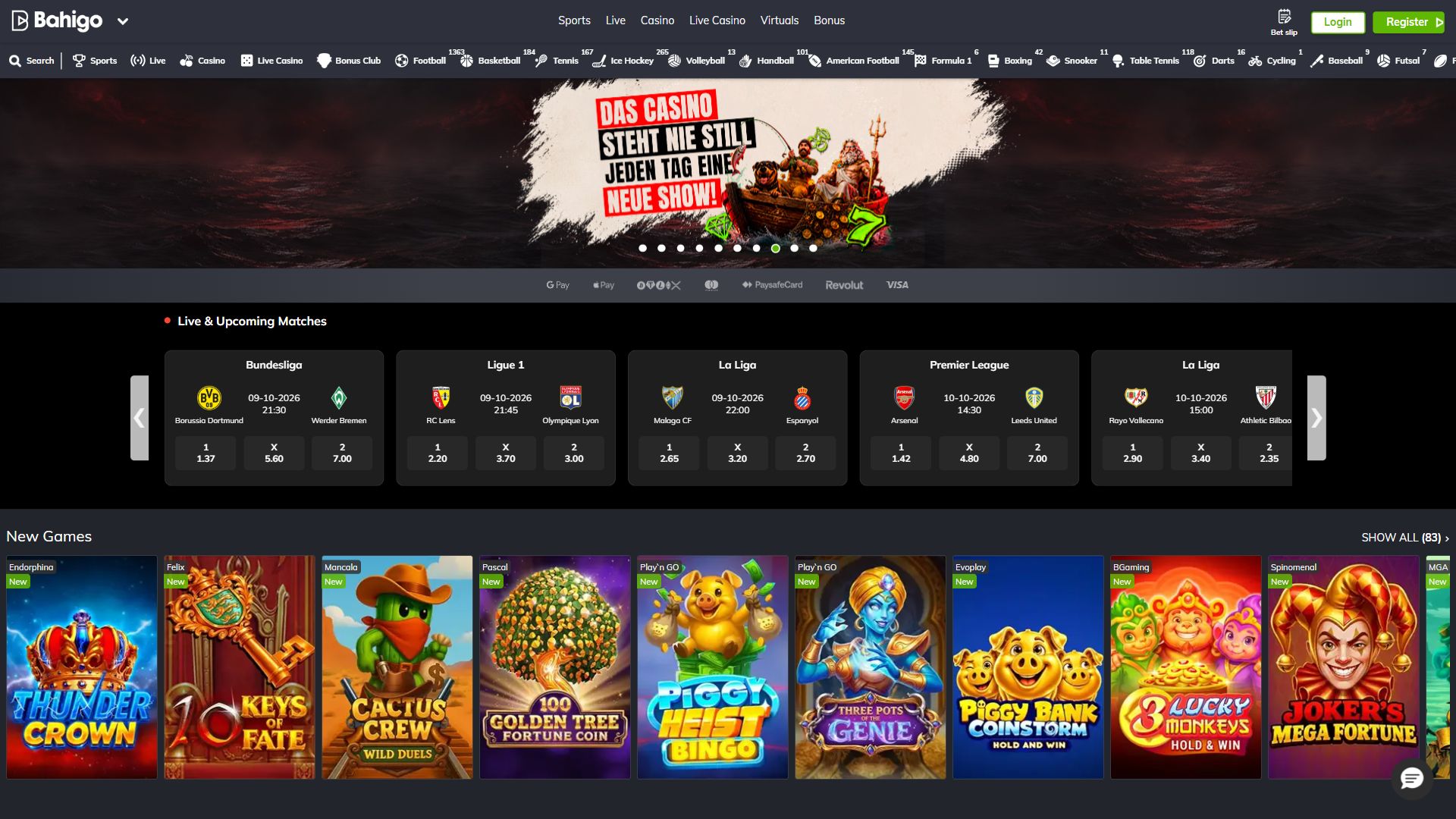 Bahigo — Homepage (Desktop)