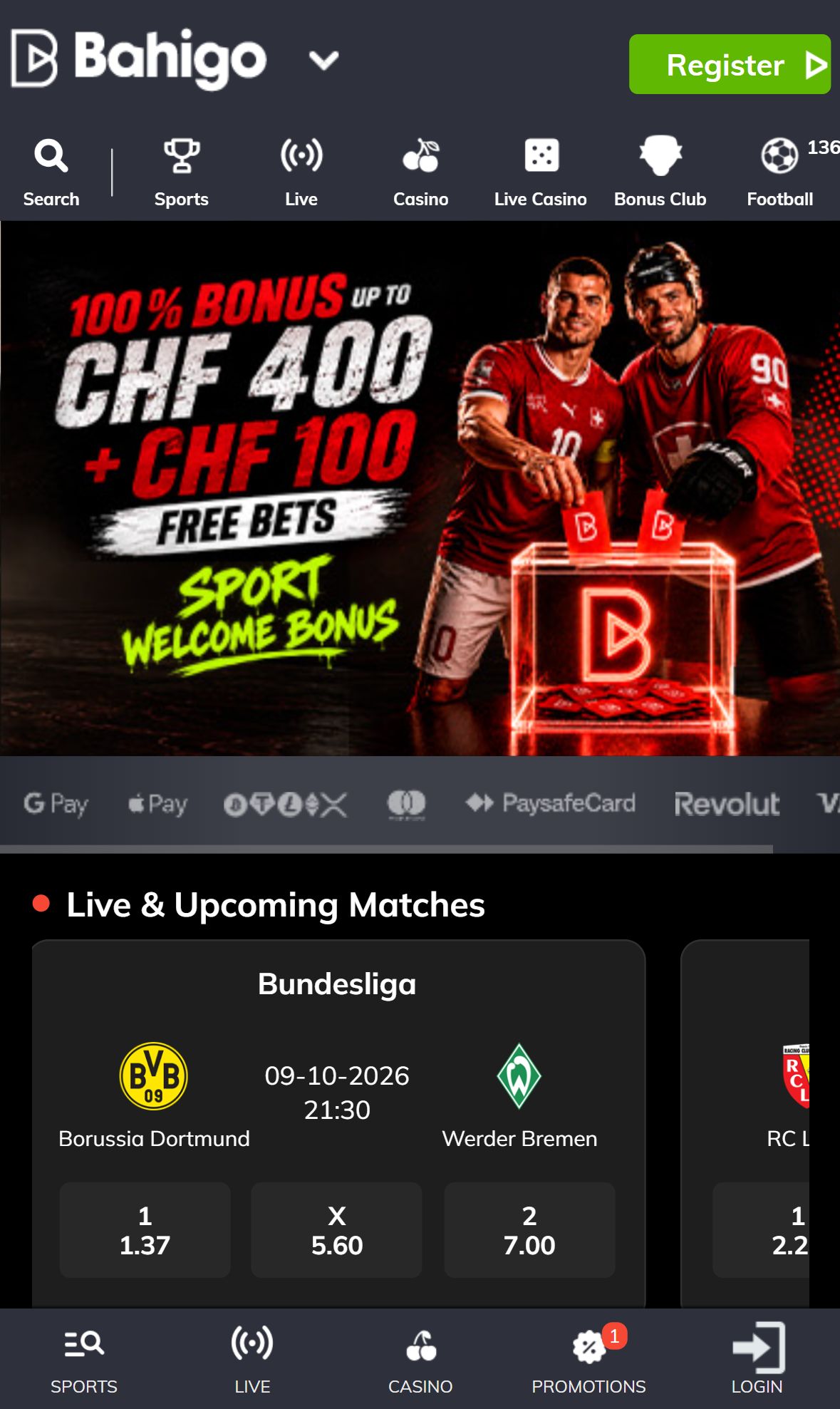 Bahigo — Homepage (Mobile)