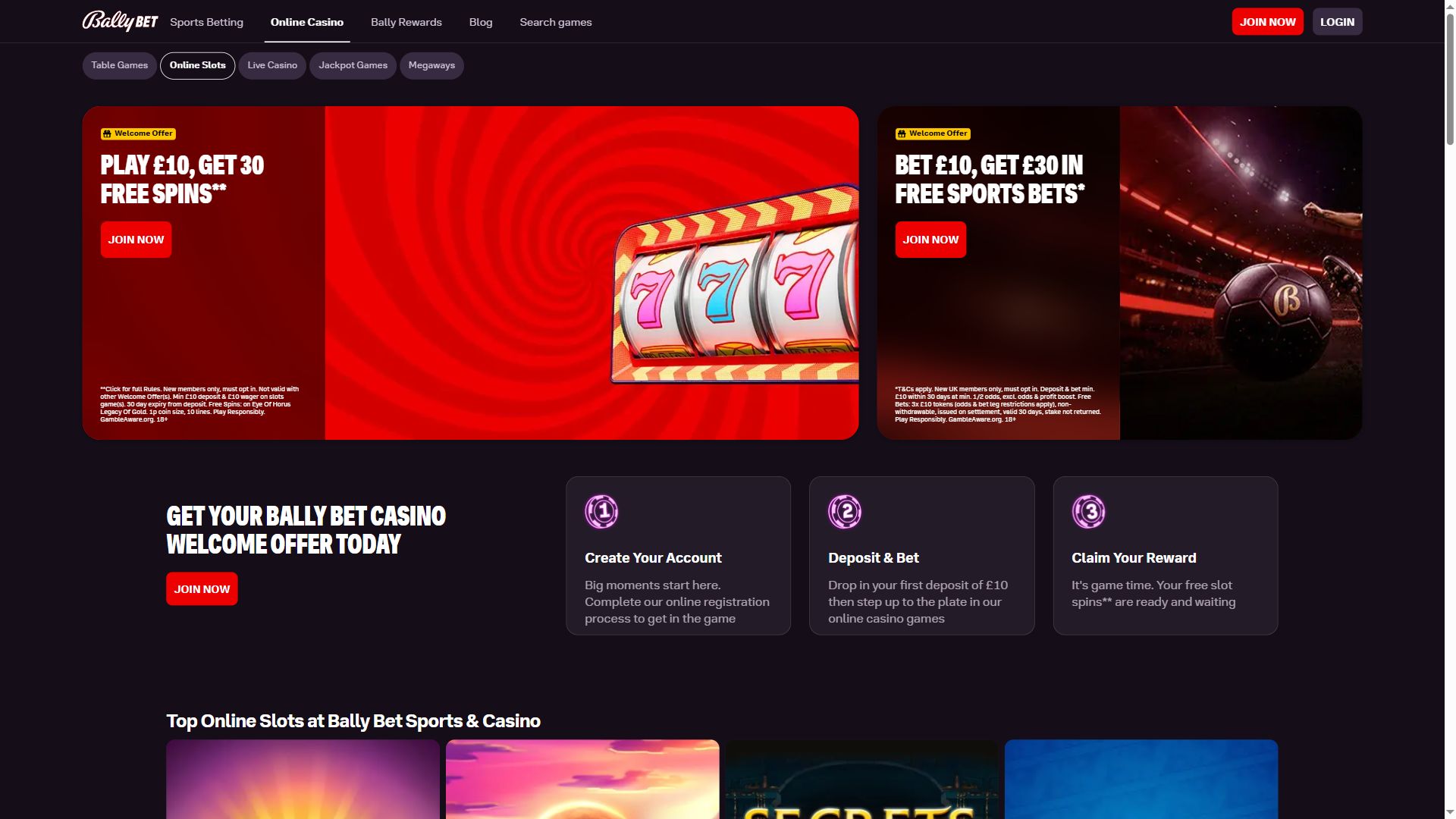 Bally Casino — Lobby (Desktop)