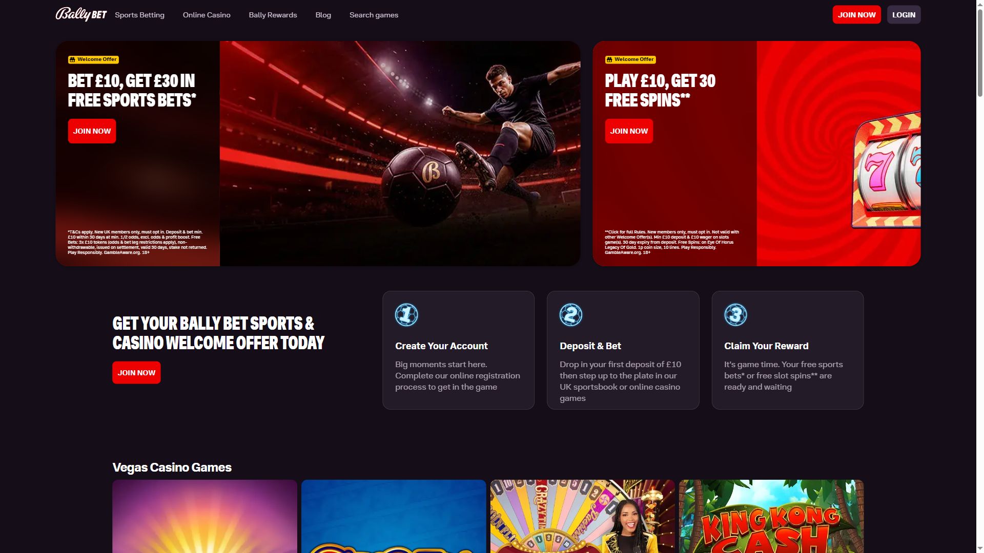 Bally Casino — Homepage (Desktop)