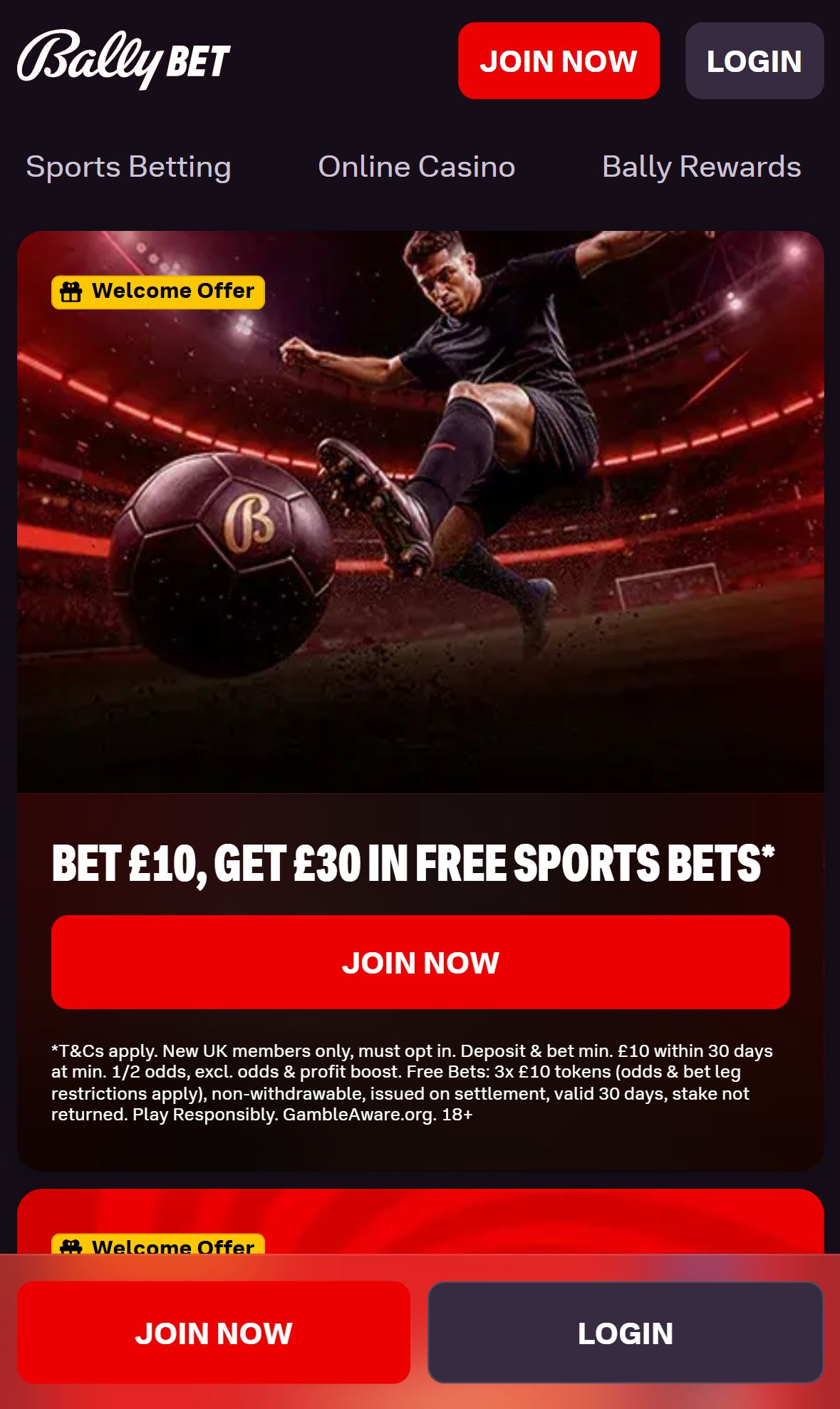 Bally Casino — Homepage (Mobile)