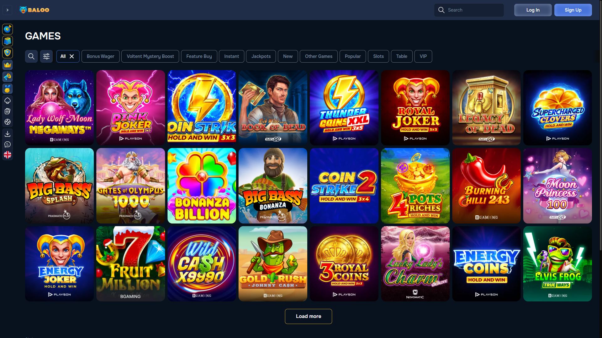 Baloo — Lobby (Desktop)