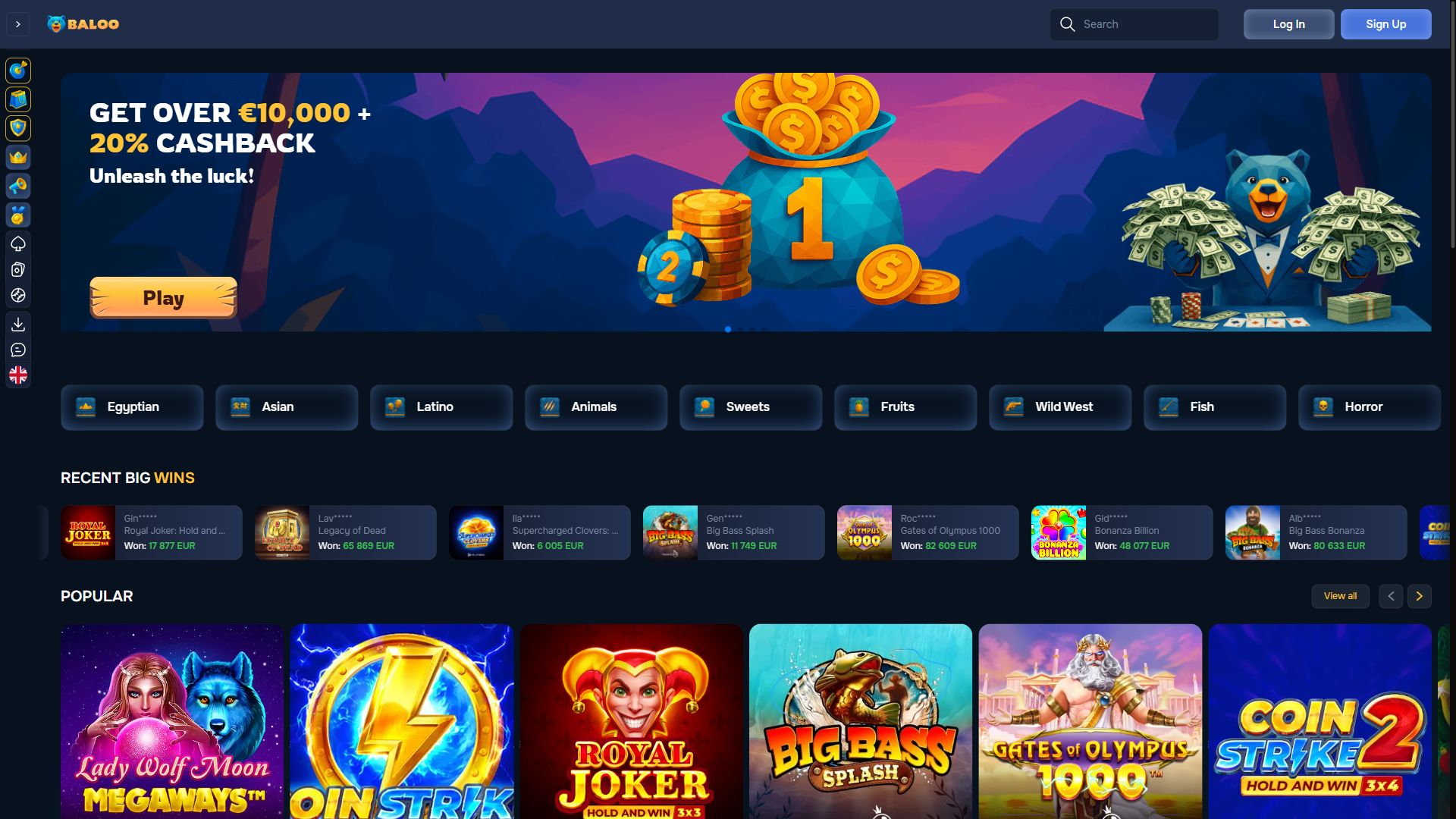 Baloo — Homepage (Desktop)