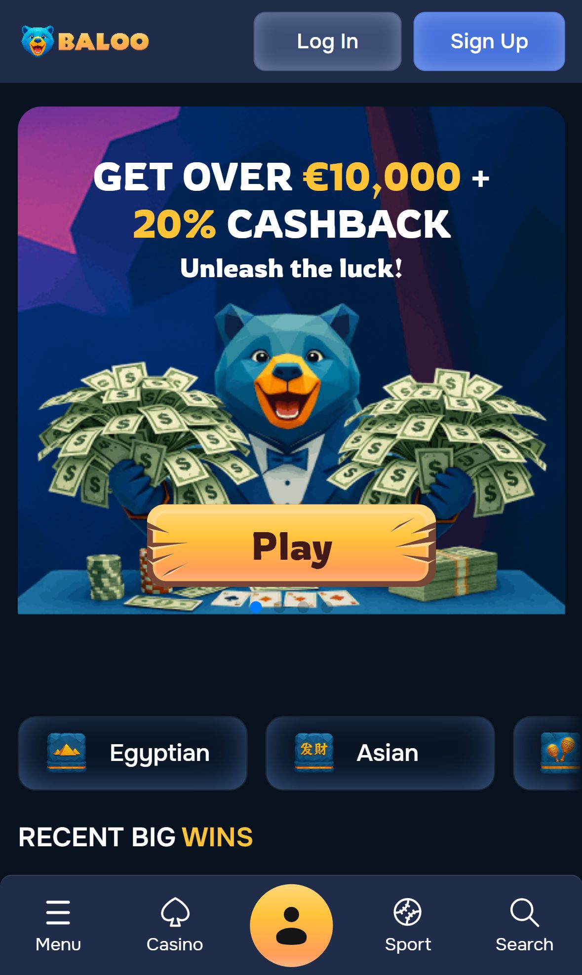 Baloo — Homepage (Mobile)