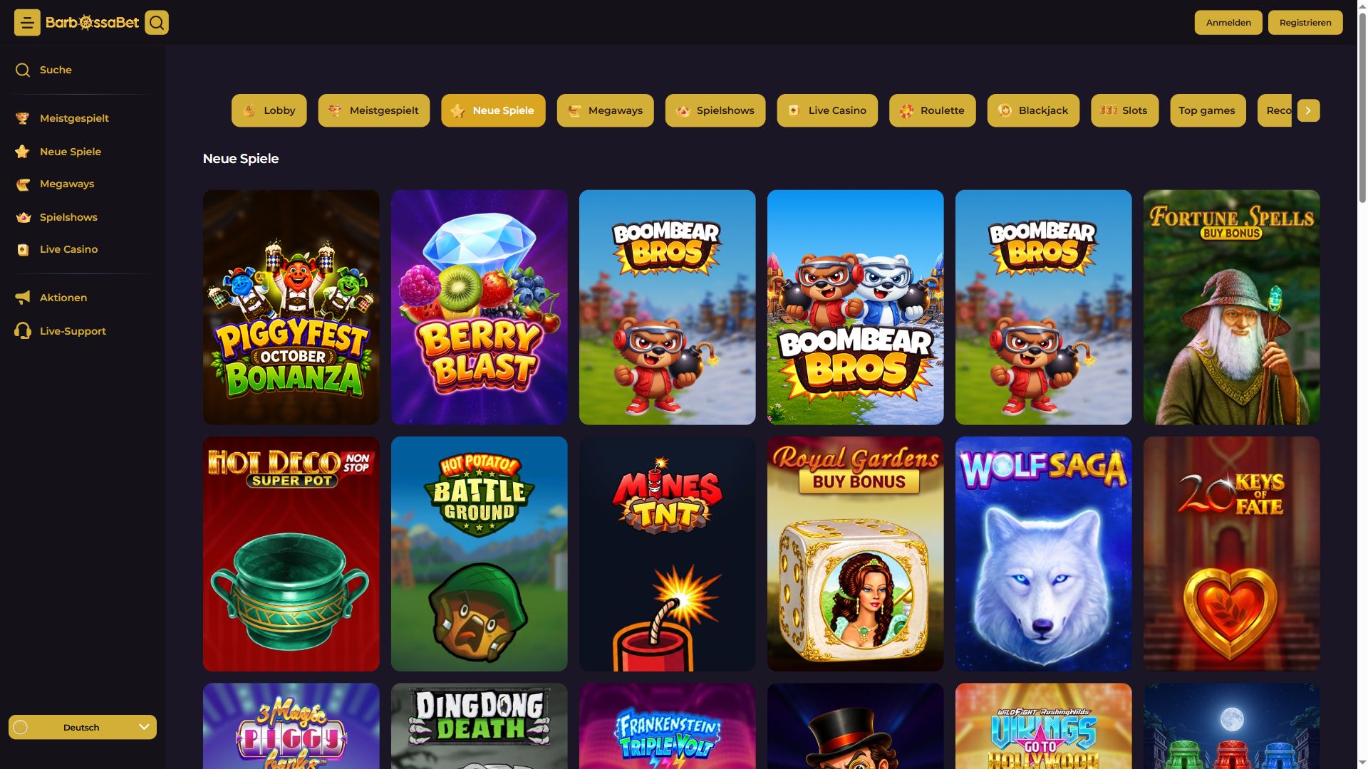 Barbossabet — Lobby (Desktop)