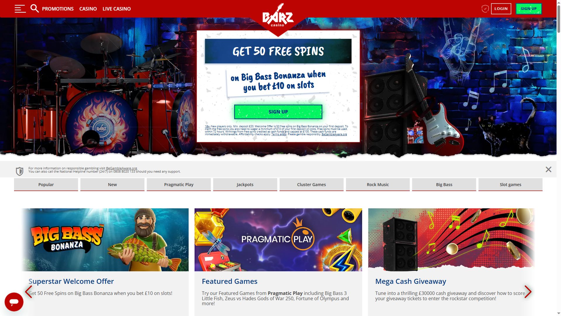 Barz — Homepage (Desktop)