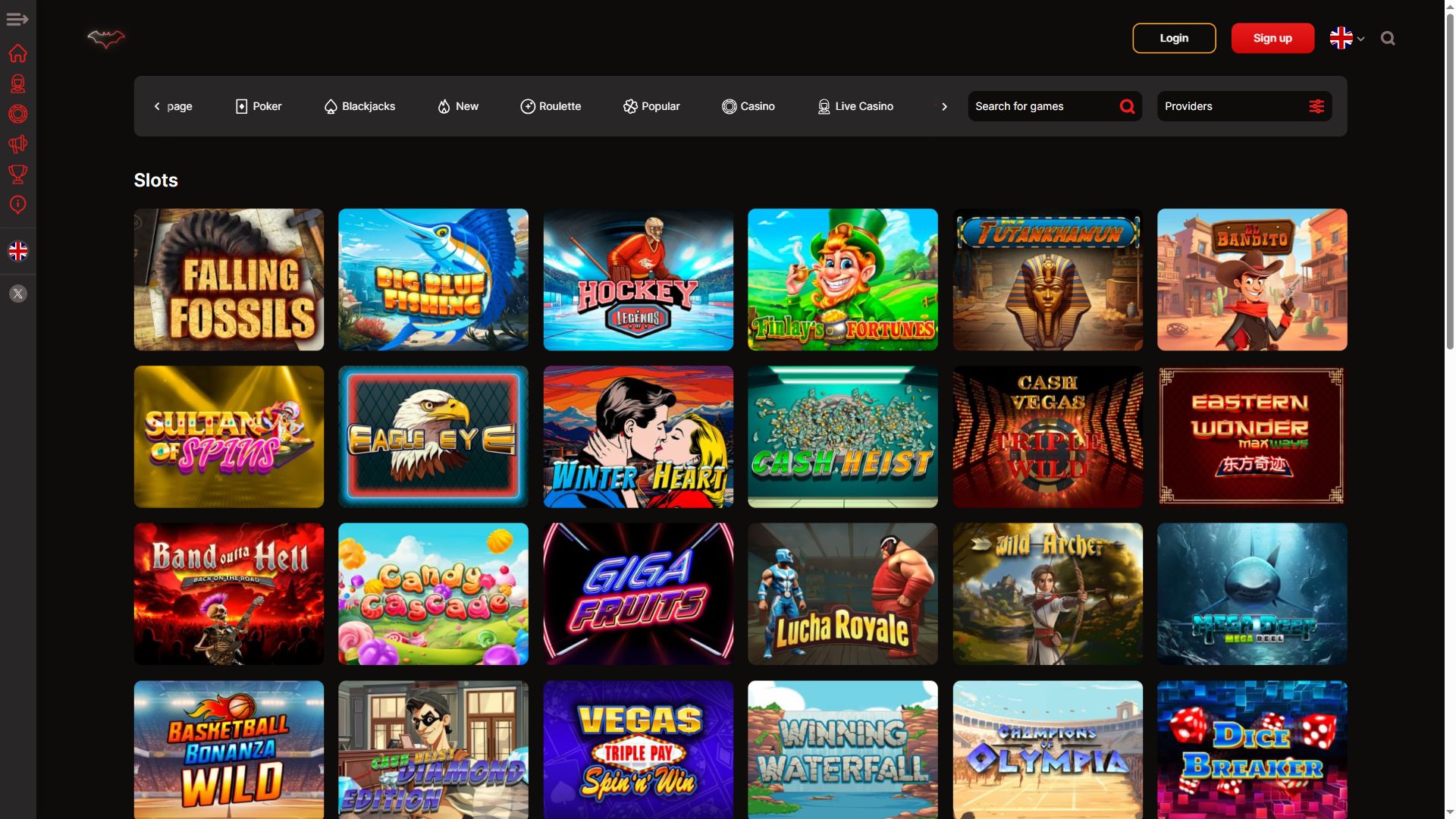 Batcasino — Lobby (Desktop)