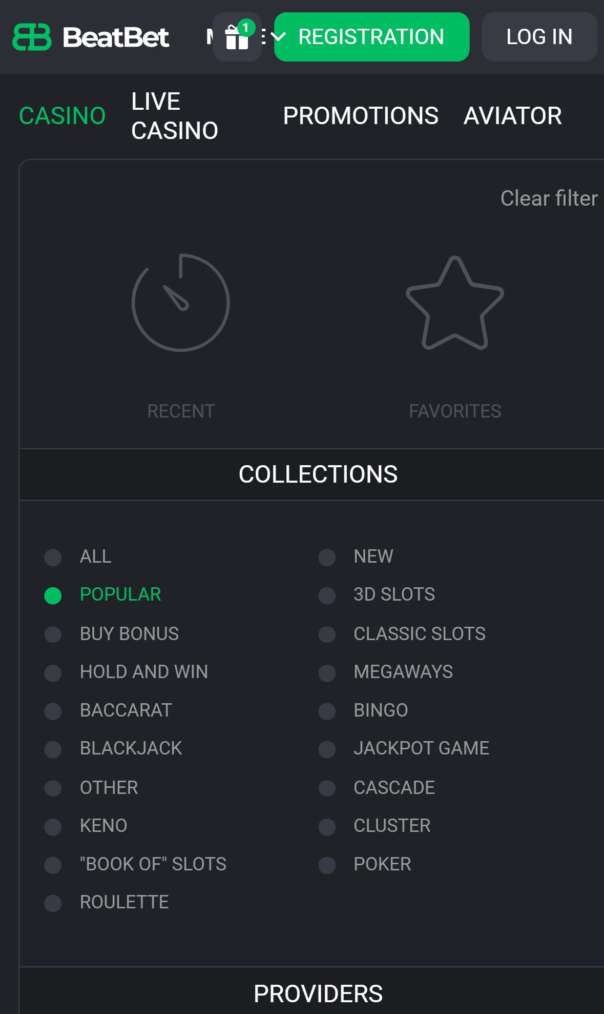 Beatbet — Lobby (Mobile)