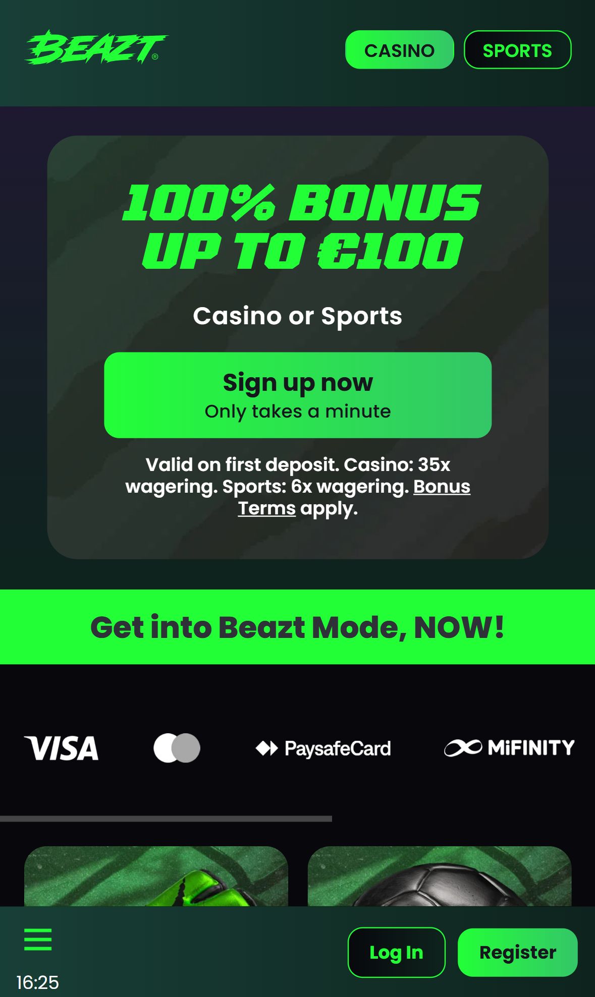 Beazt — Homepage (Mobile)